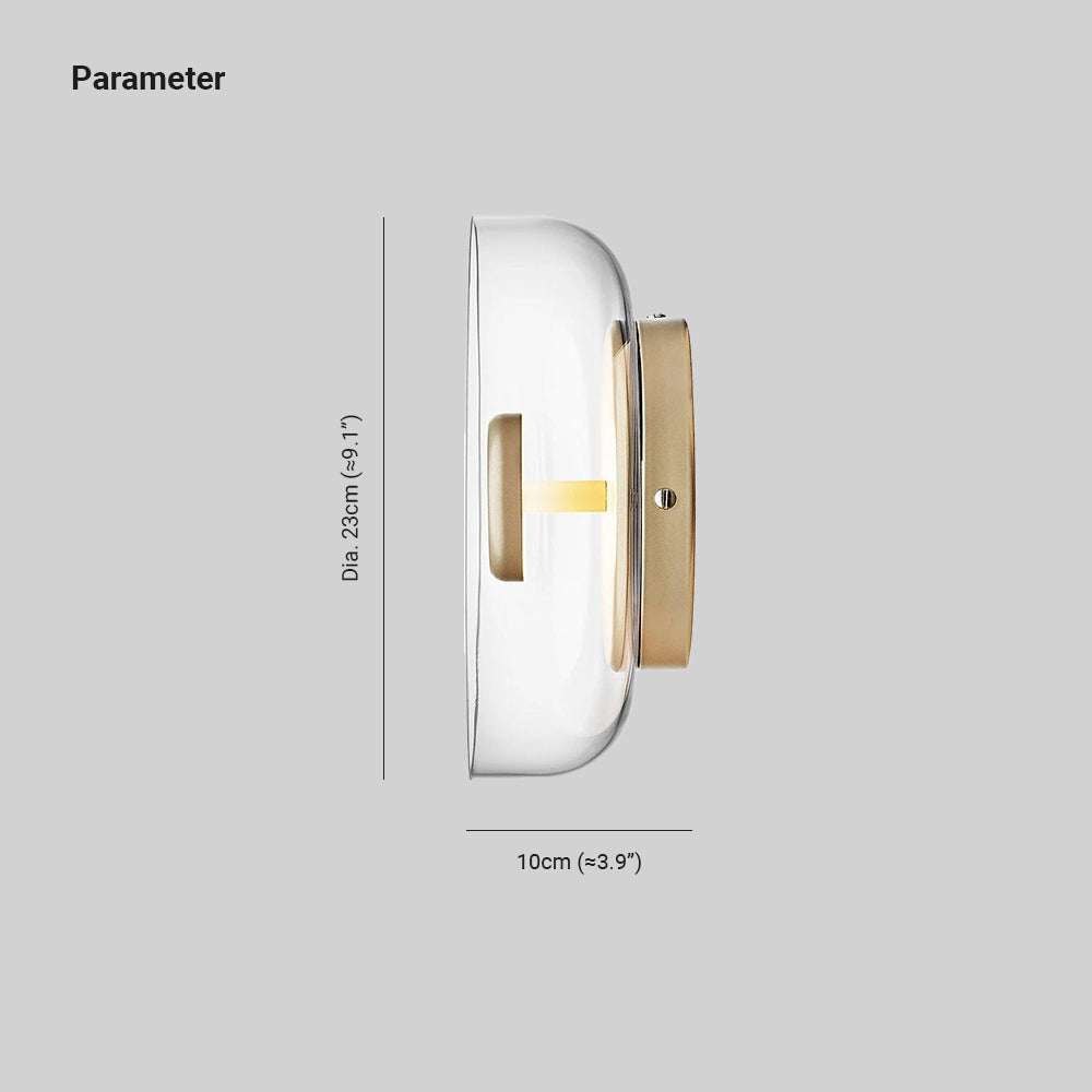 Hailie Modern Round Bowl Glass Wall Light - Letslighting