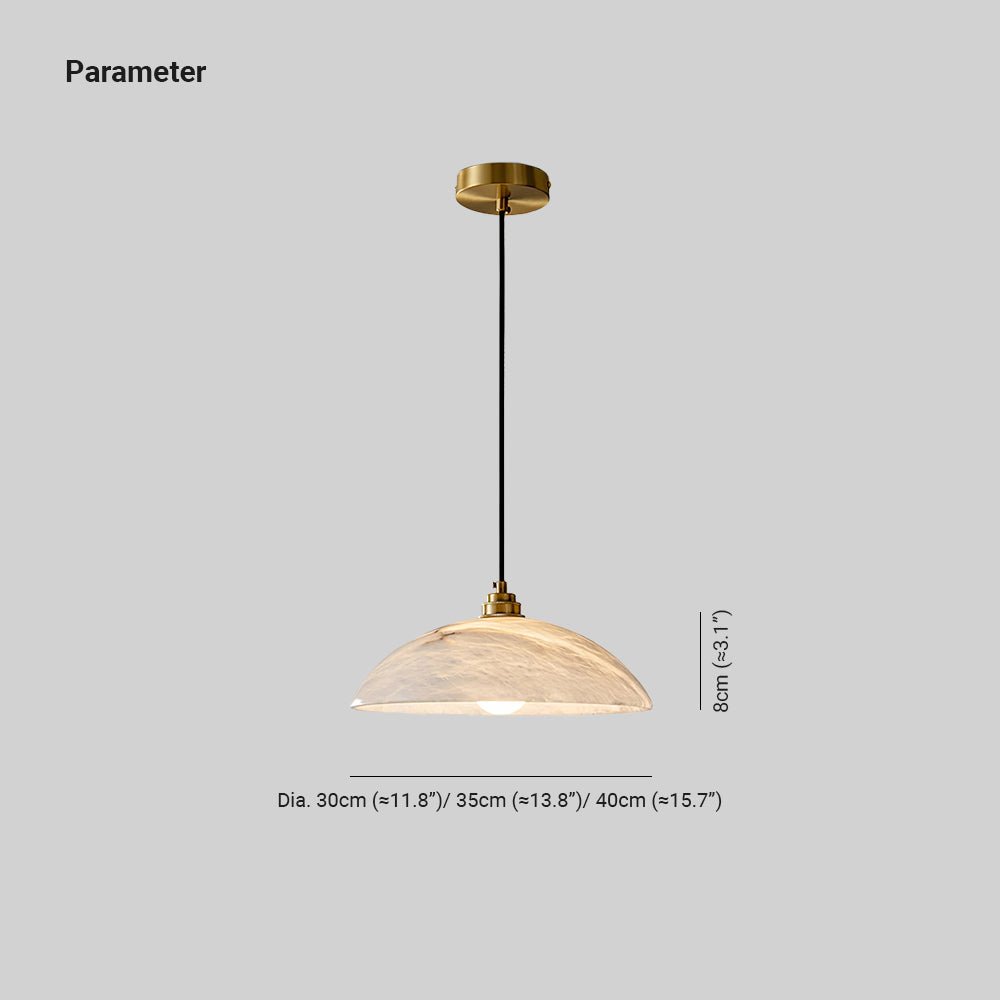Ritta Dome Pendant Light  Alabaster &Brass