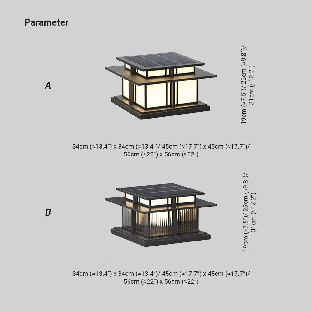 Ray Pillar Solar / Hardwire Outdoor Light