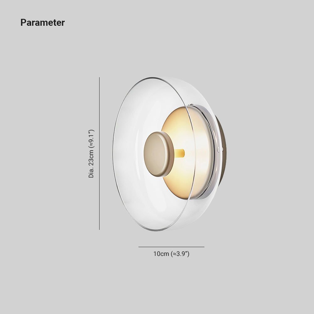 Crux Modern Minimalist Brass Glass Wall Light