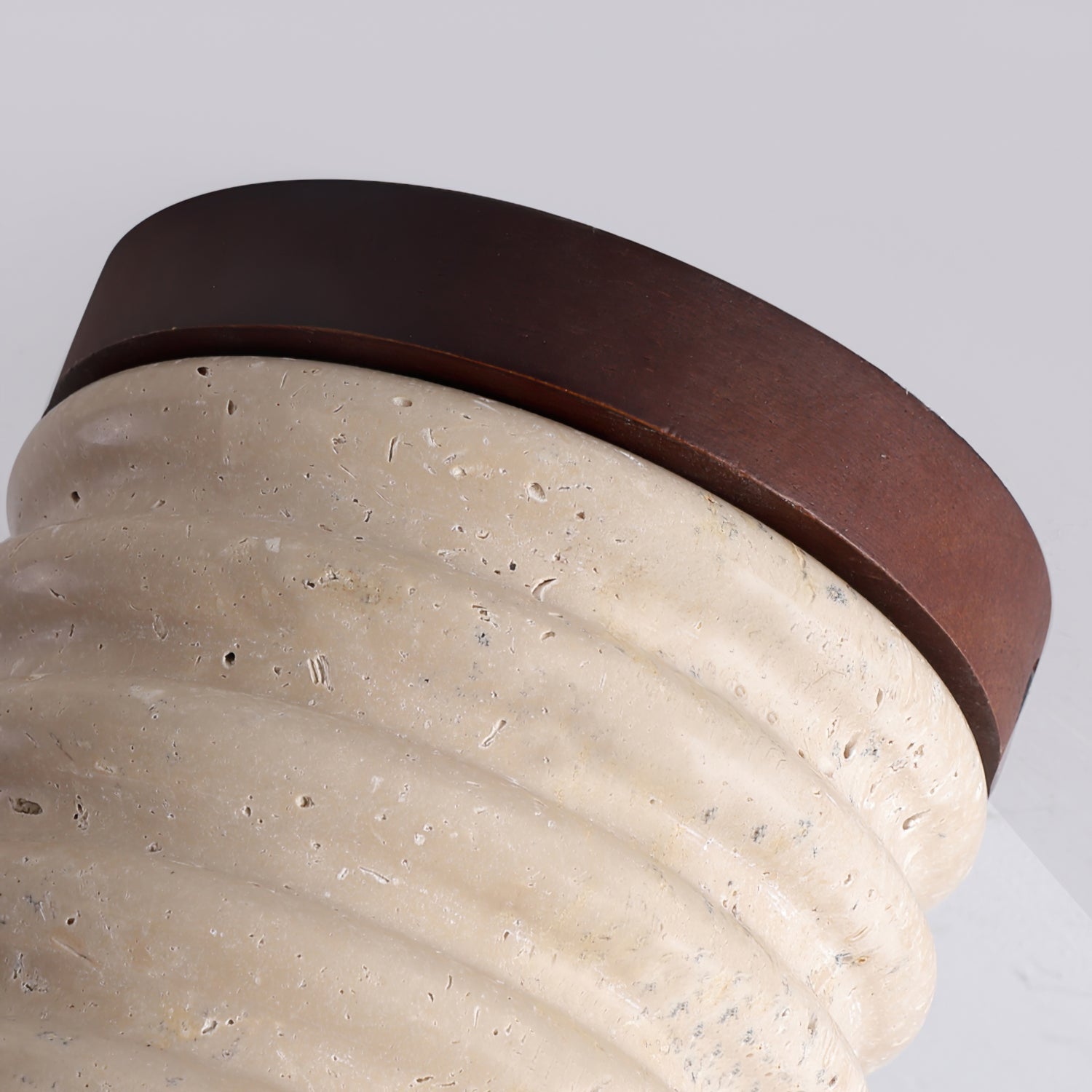 Neptune Travertine Ceiling Light Ribbed Design - Letslighting