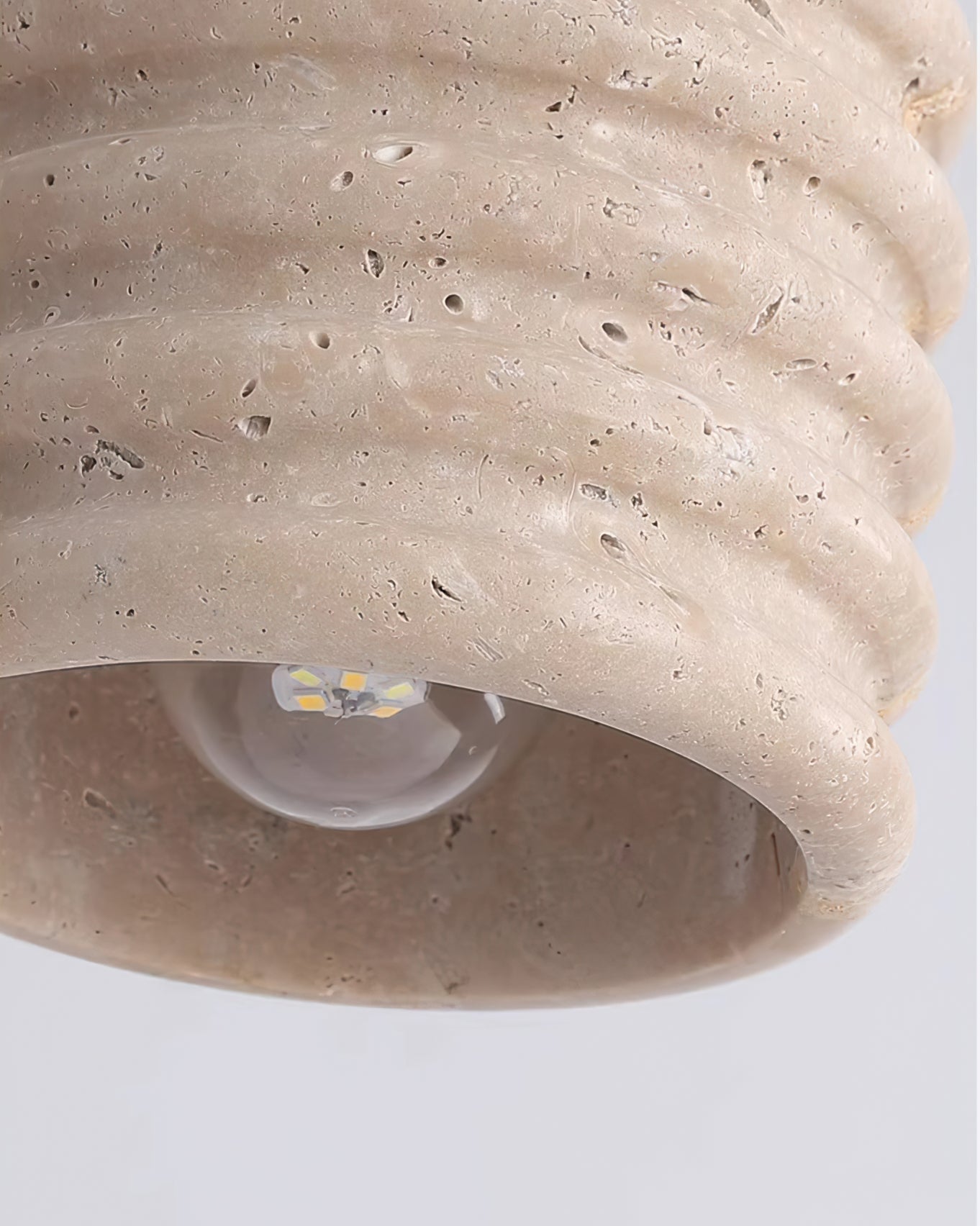 Neptune Travertine Ceiling Light Ribbed Design - Letslighting