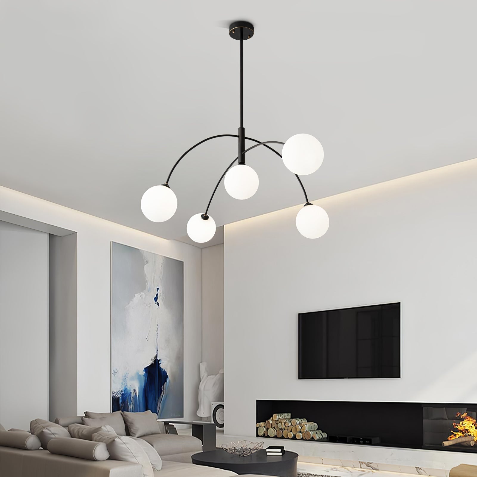 Lustra Chandelier Valentina Arc Brass Elegant - Letslighting