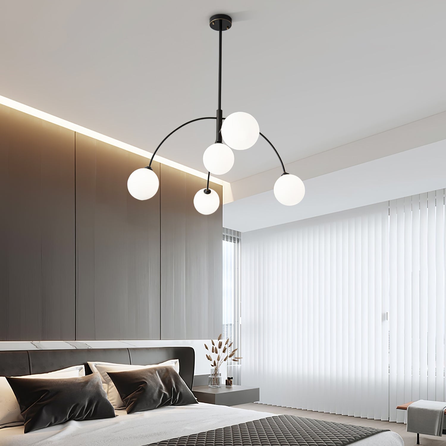 Lustra Chandelier Valentina Arc Brass Elegant - Letslighting