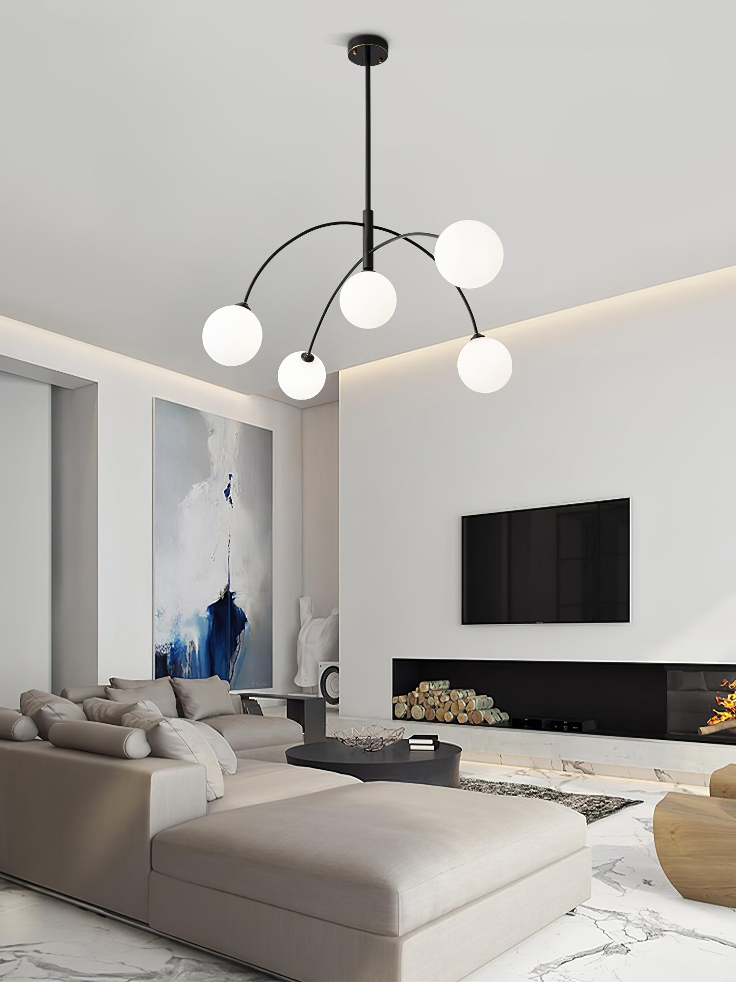 Lustra Chandelier Valentina Arc Brass Elegant - Letslighting