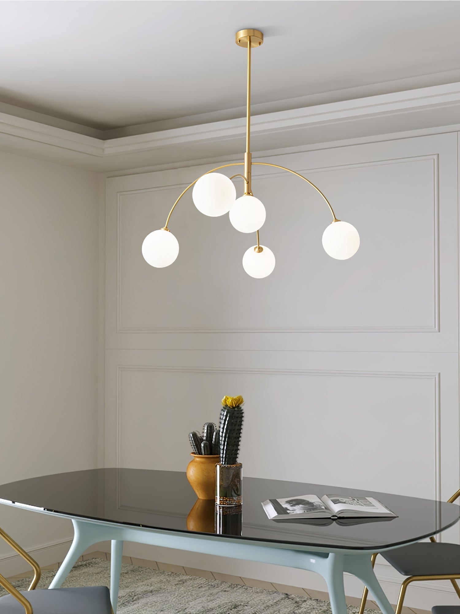 Lustra Chandelier Valentina Arc Brass Elegant - Letslighting