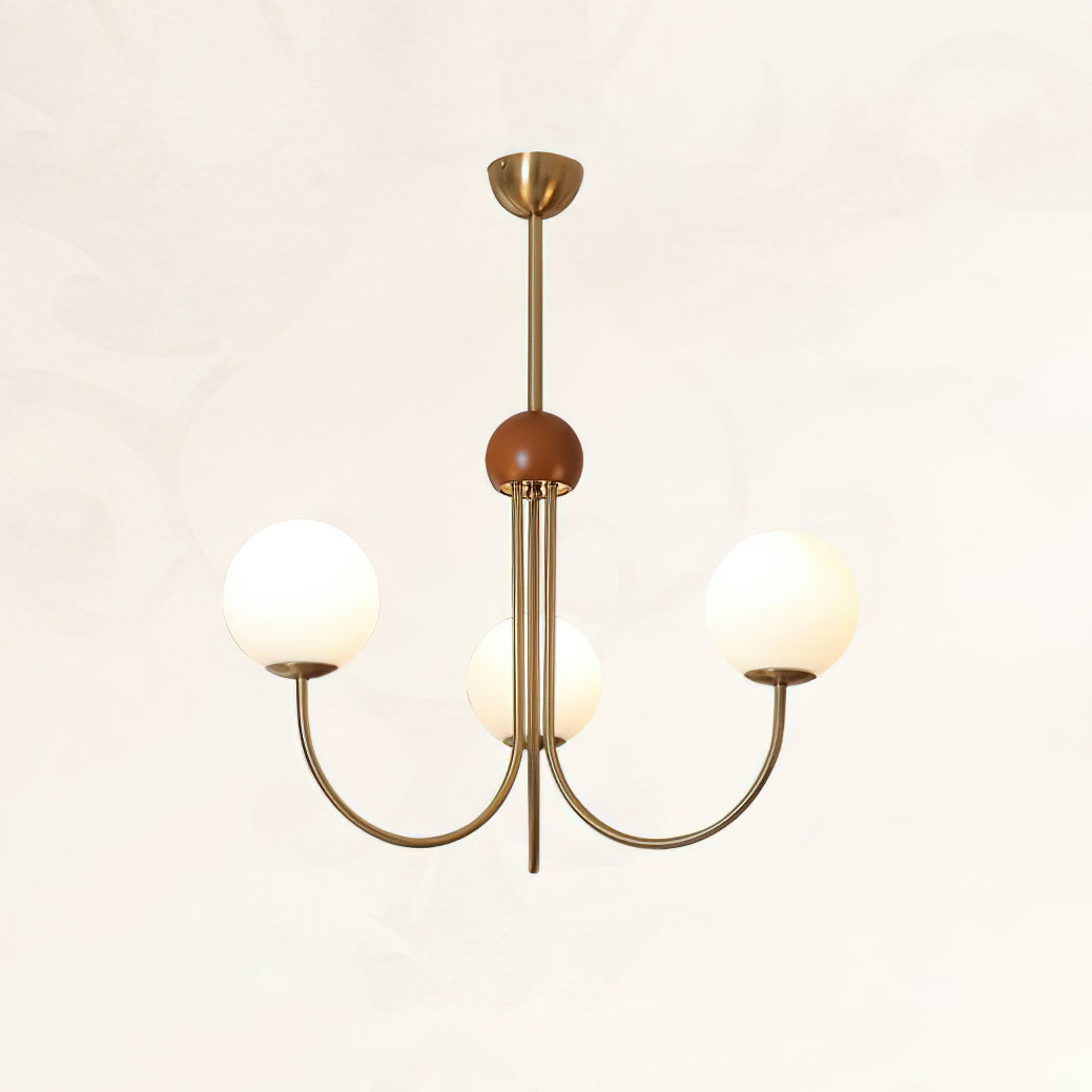 Candil Modern Brass and Globe Glass Chandelier - Letslighting