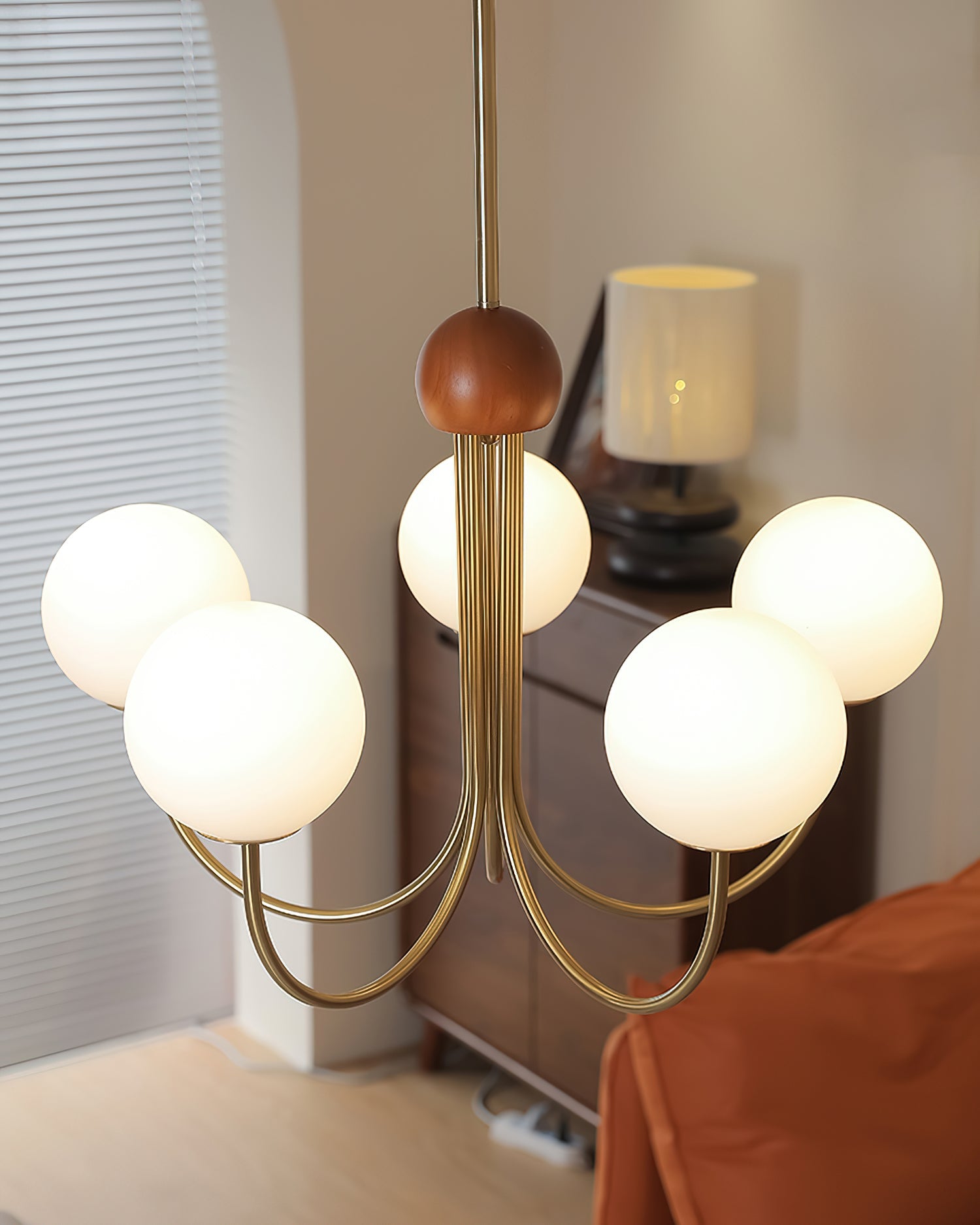 Candil Modern Brass and Globe Glass Chandelier - Letslighting