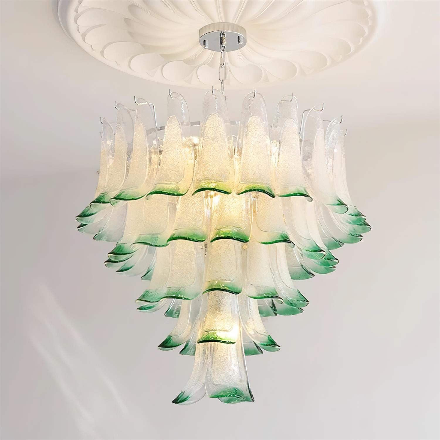 Valier Chandelier Layered Glass Petals - Letslighting