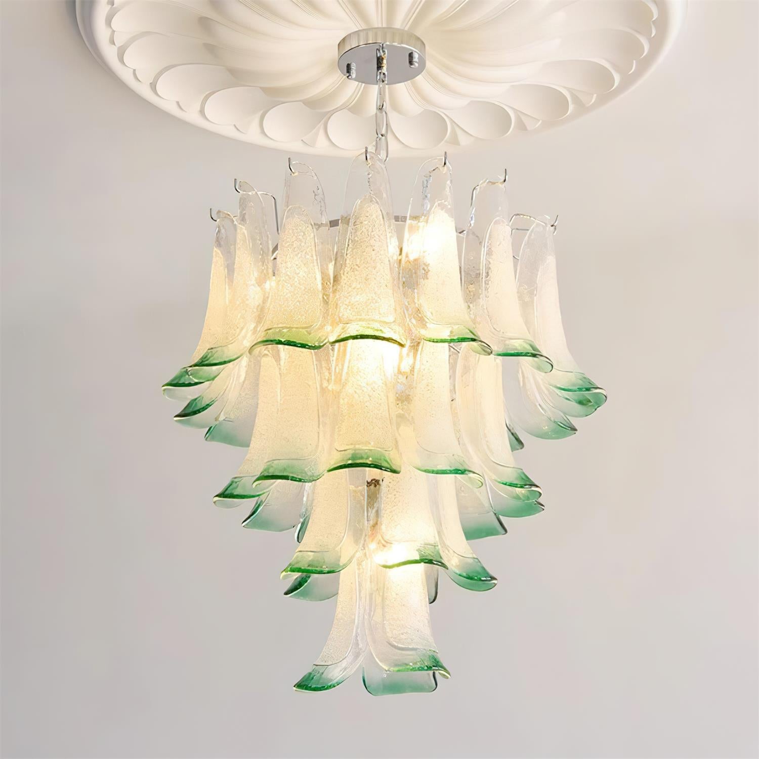 Valier Chandelier Layered Glass Petals - Letslighting