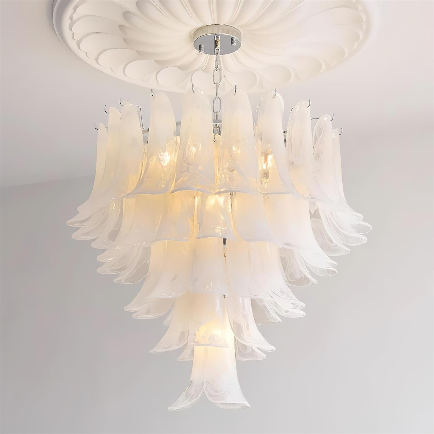 Valier Chandelier Layered Glass Petals - Letslighting