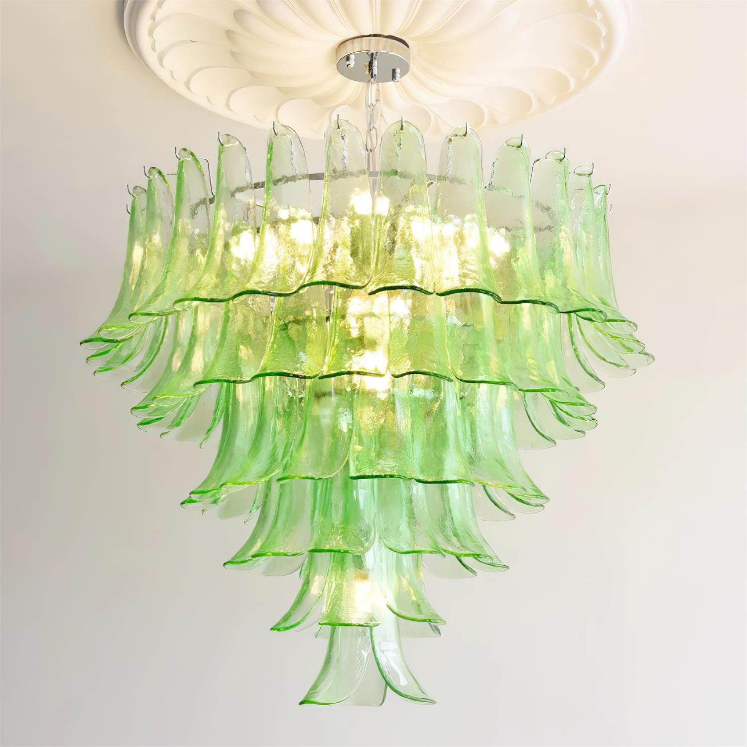 Valier Chandelier Layered Glass Petals - Letslighting