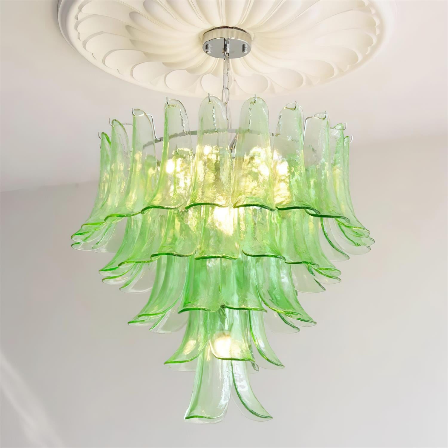 Valier Chandelier Layered Glass Petals - Letslighting