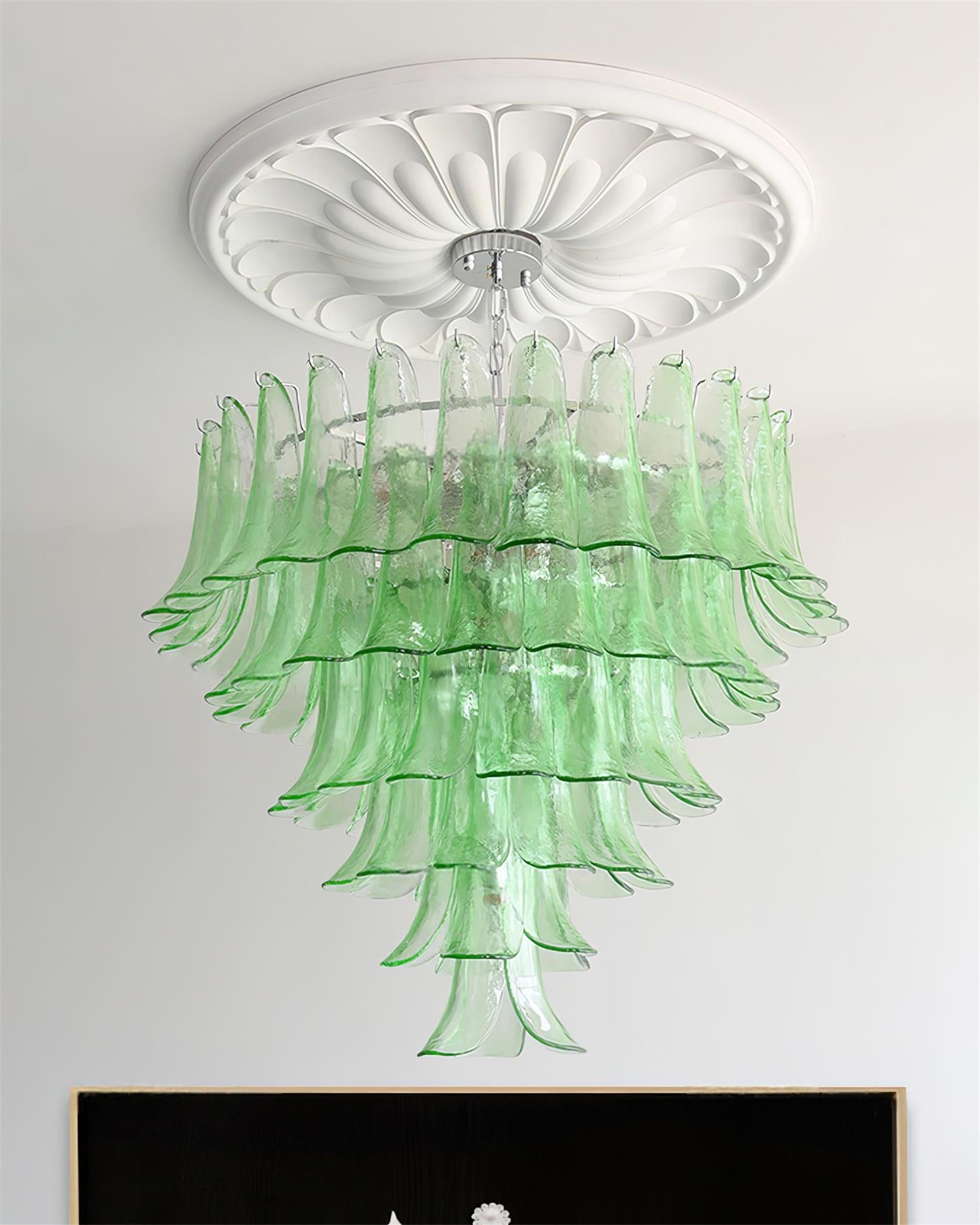 Valier Chandelier Layered Glass Petals - Letslighting