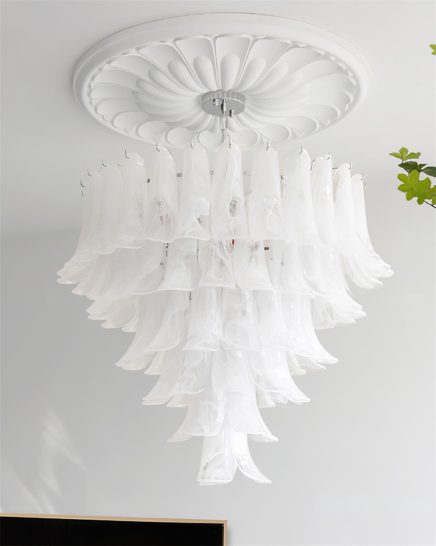 Valier Chandelier Layered Glass Petals - Letslighting