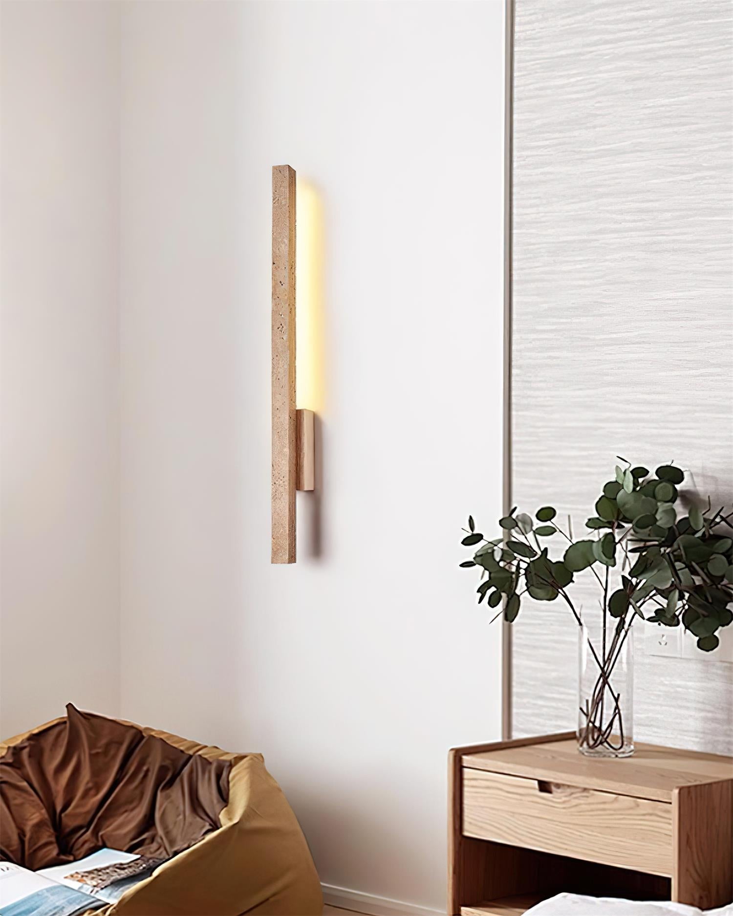 Opalyn Slim Travertine Wall Lamp