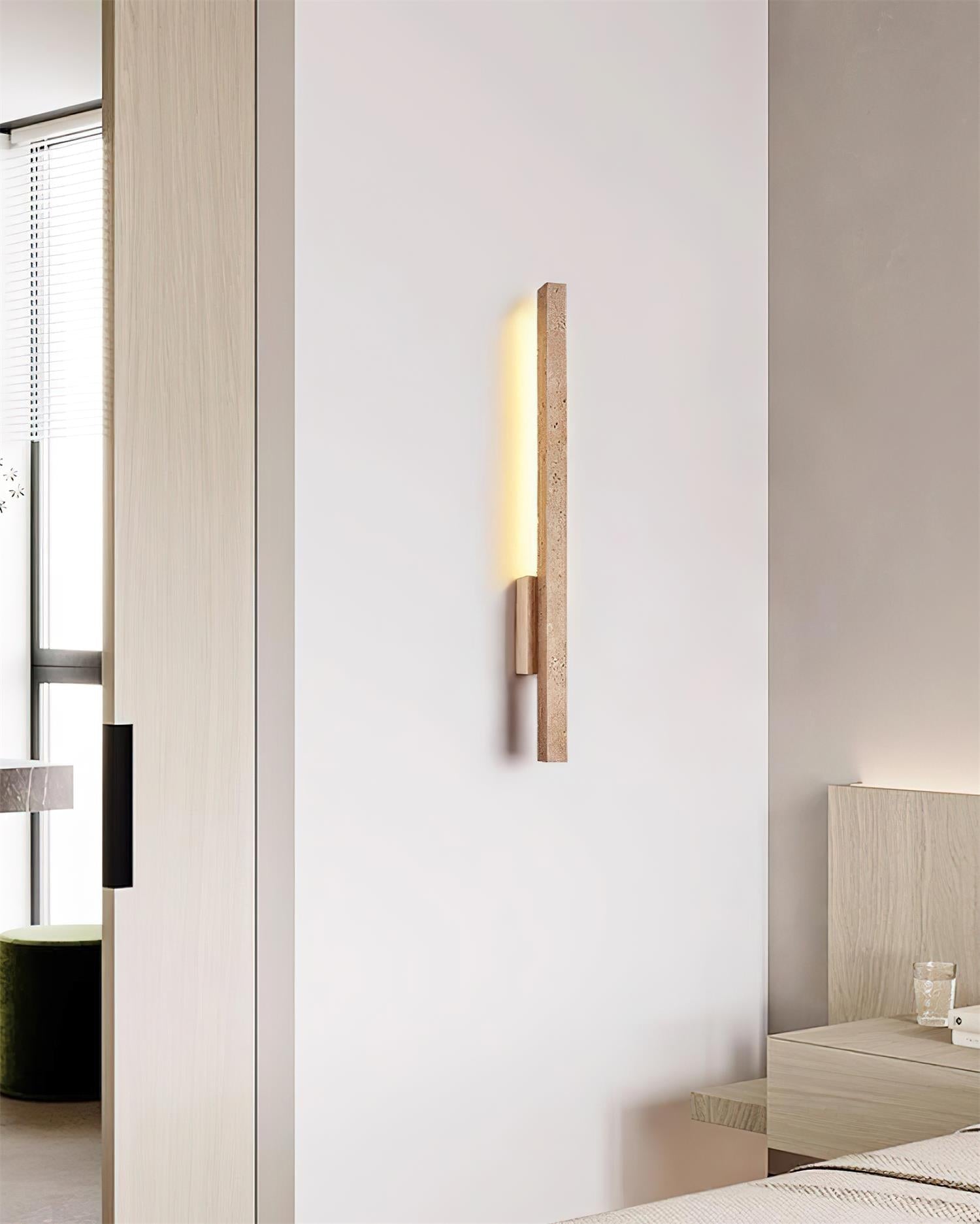 Opalyn Slim Travertine Wall Lamp