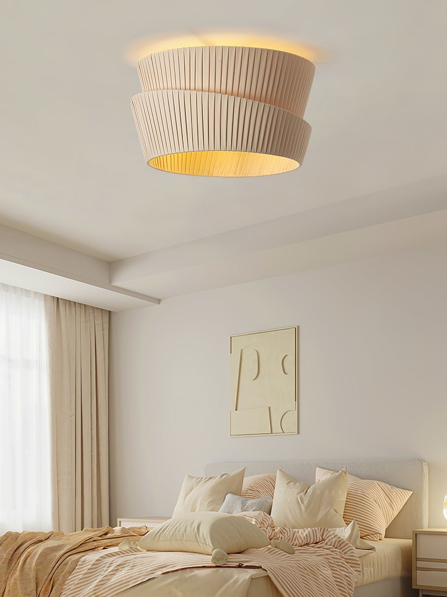 Zethayra Natural Unique Twist Fabric Ceiling Lamp - Letslighting
