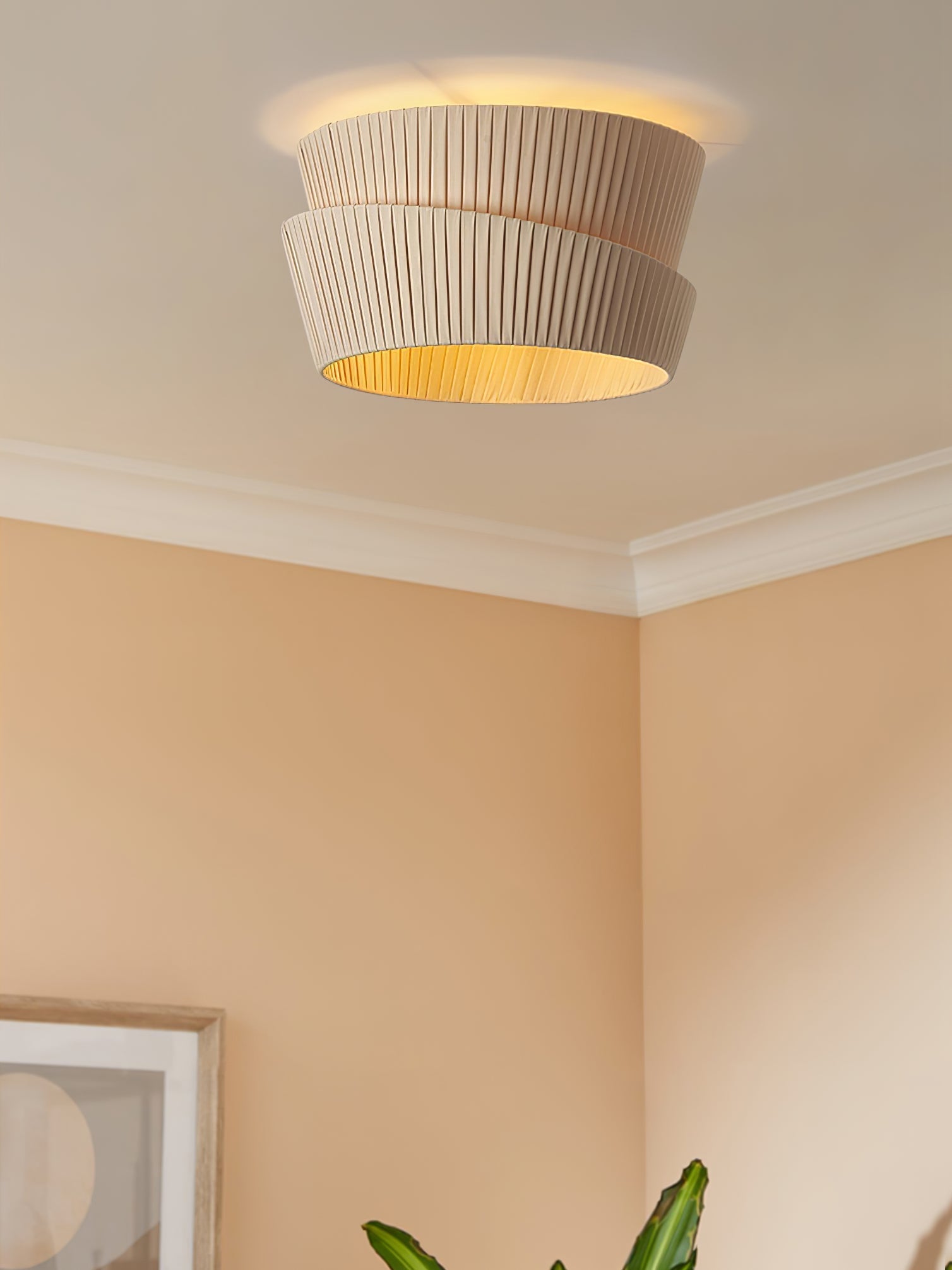 Zethayra Natural Unique Twist Fabric Ceiling Lamp - Letslighting