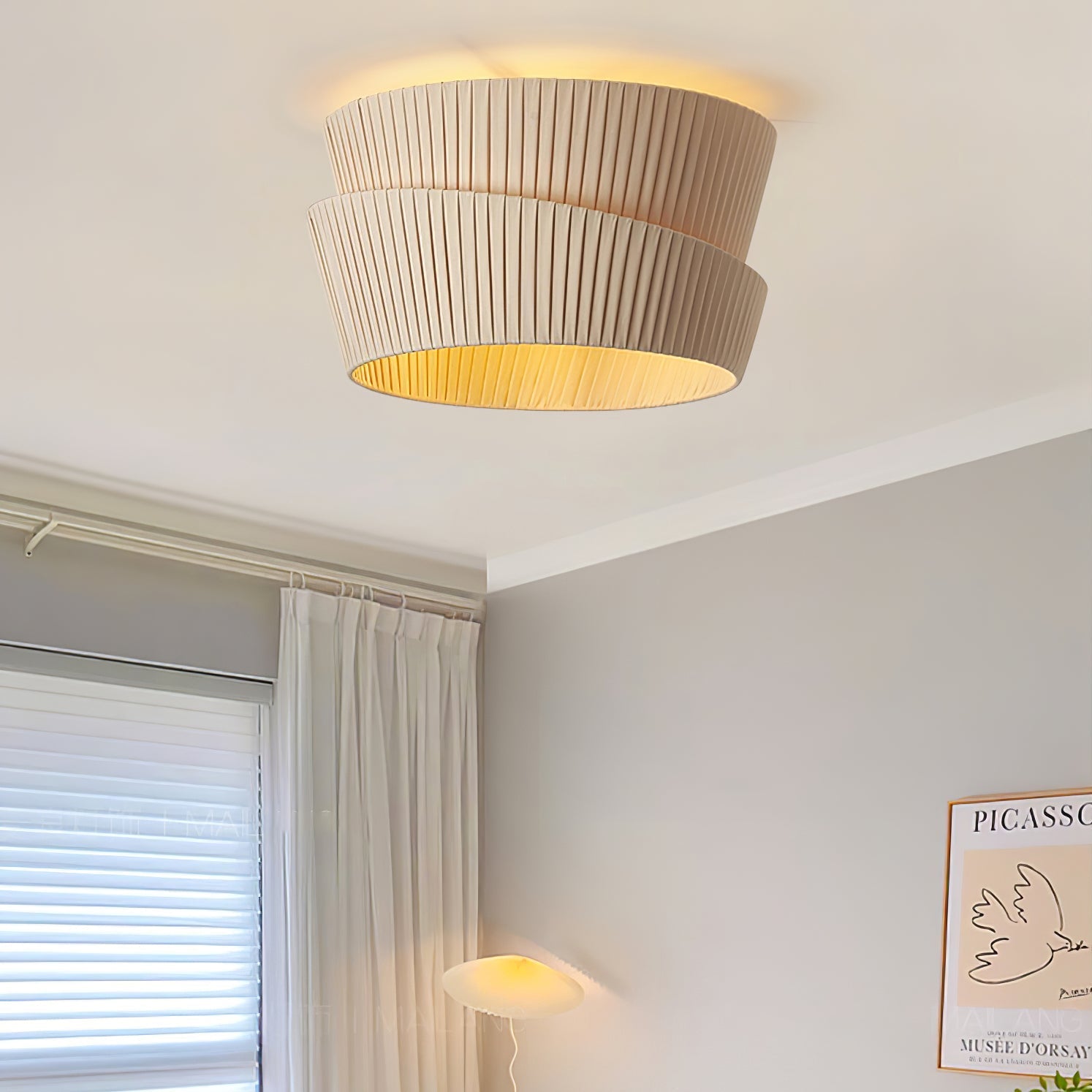 Zethayra Natural Unique Twist Fabric Ceiling Lamp - Letslighting