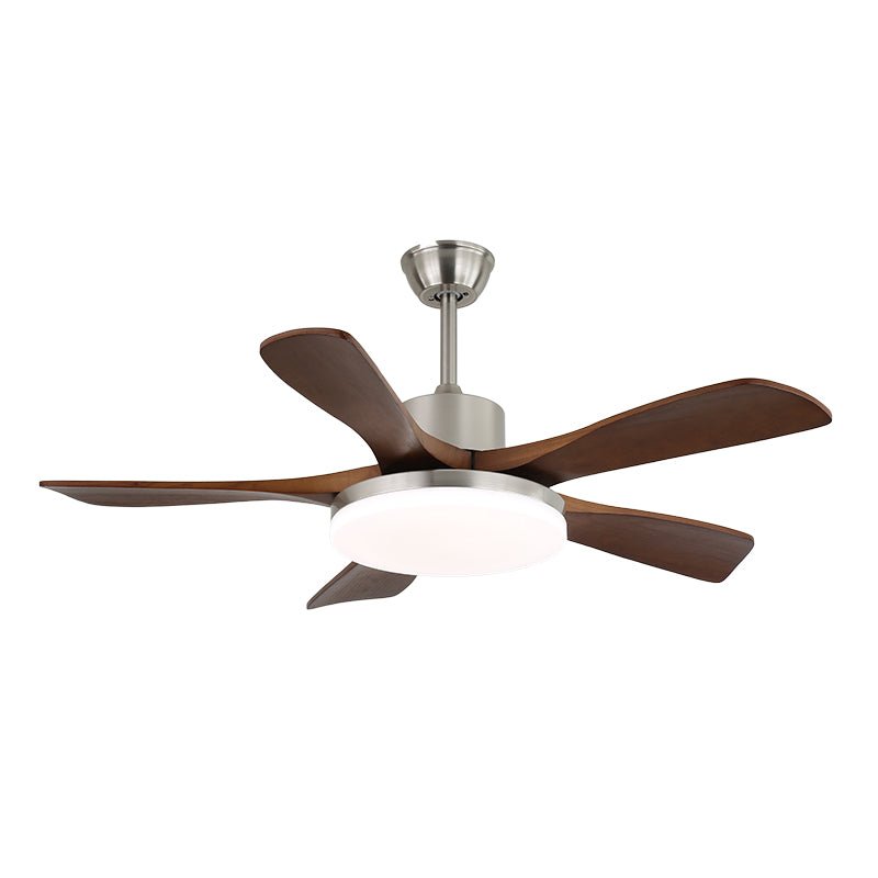 Elara Modern Brass Wood Ceiling Fan Light - Letslighting