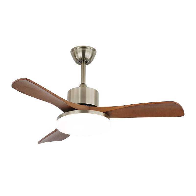 Elara Modern Brass Wood Ceiling Fan Light - Letslighting