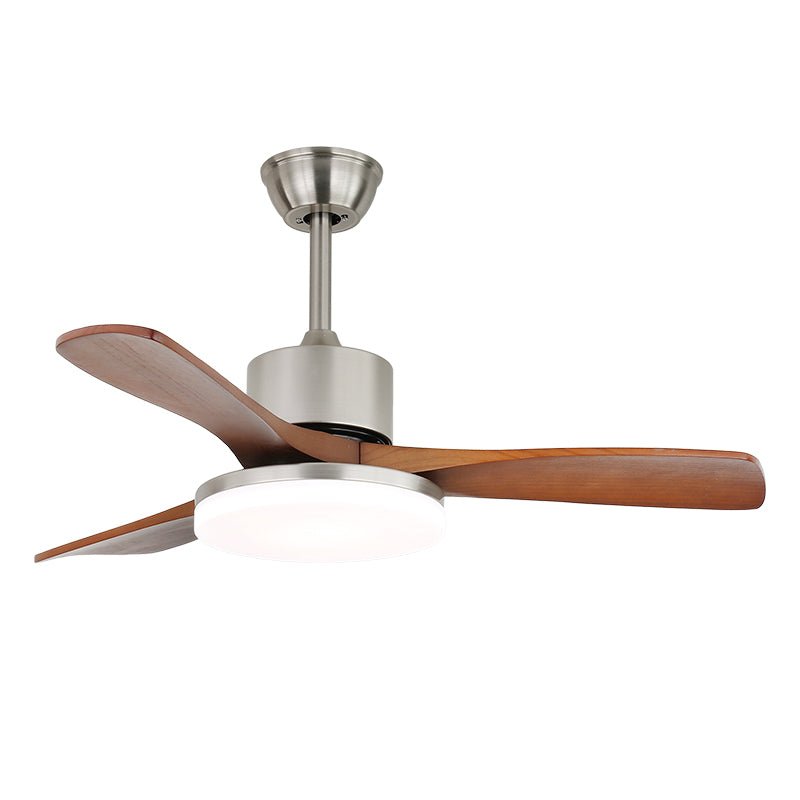 Elara Modern Brass Wood Ceiling Fan Light - Letslighting