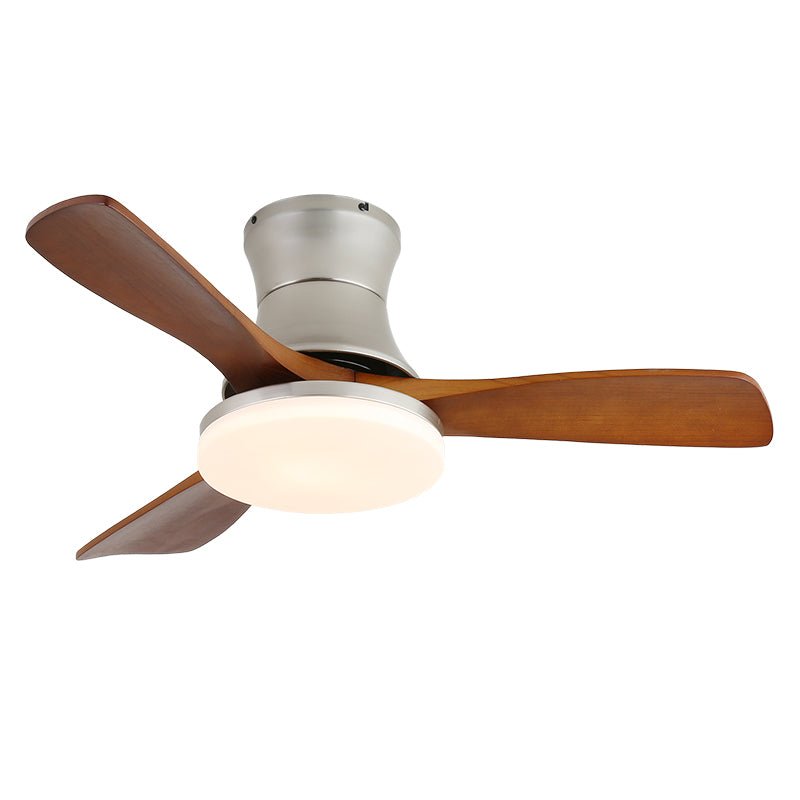 Elara Modern Brass Wood Ceiling Fan Light - Letslighting