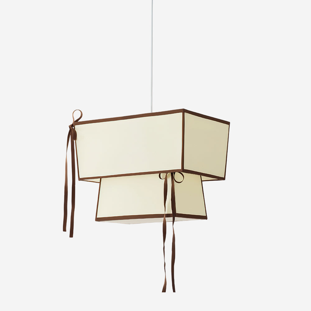 Velina Pendant Lamp Layered Rectangular Shades & Ribbon - Letslighting