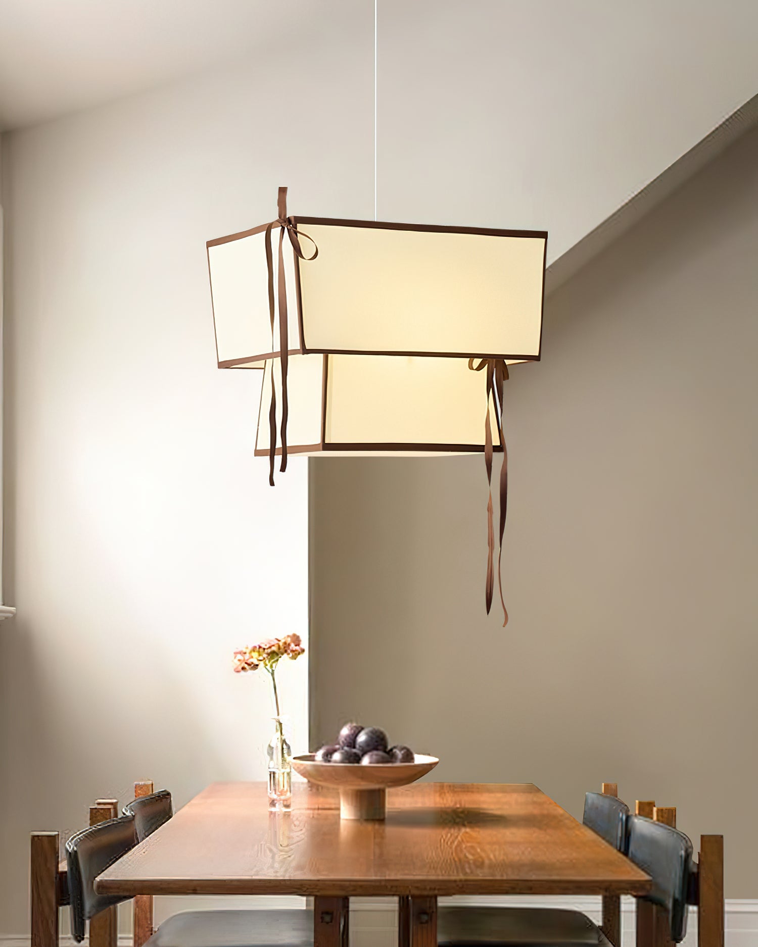 Velina Pendant Lamp Layered Rectangular Shades & Ribbon - Letslighting
