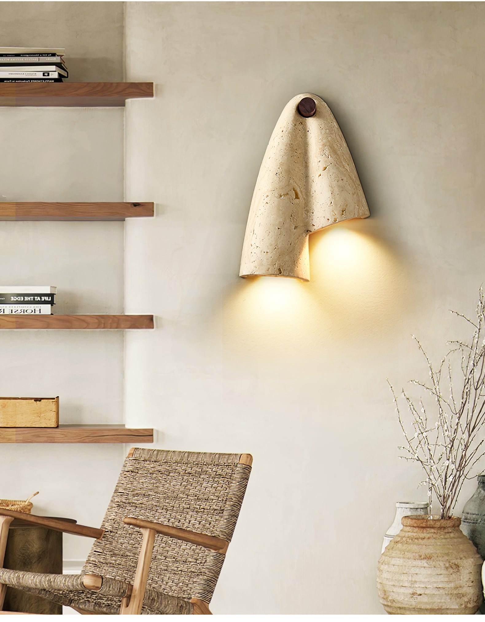 Velo Minimalist Travertine Sconce