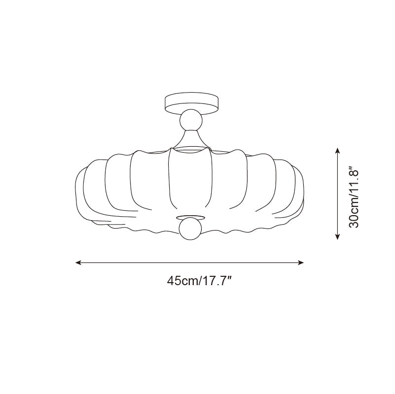 Velora Ceiling Lamp Scalloped Floral Emboss Shade - Letslighting