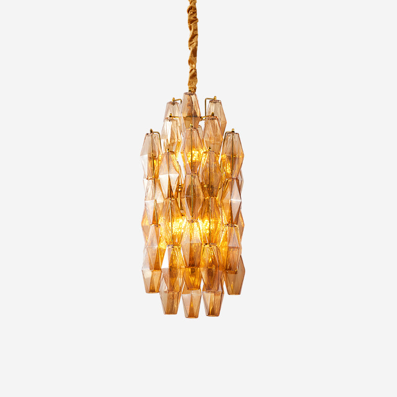 Velthra Pendant Lamp with Faceted Glass Cascade - Letslighting