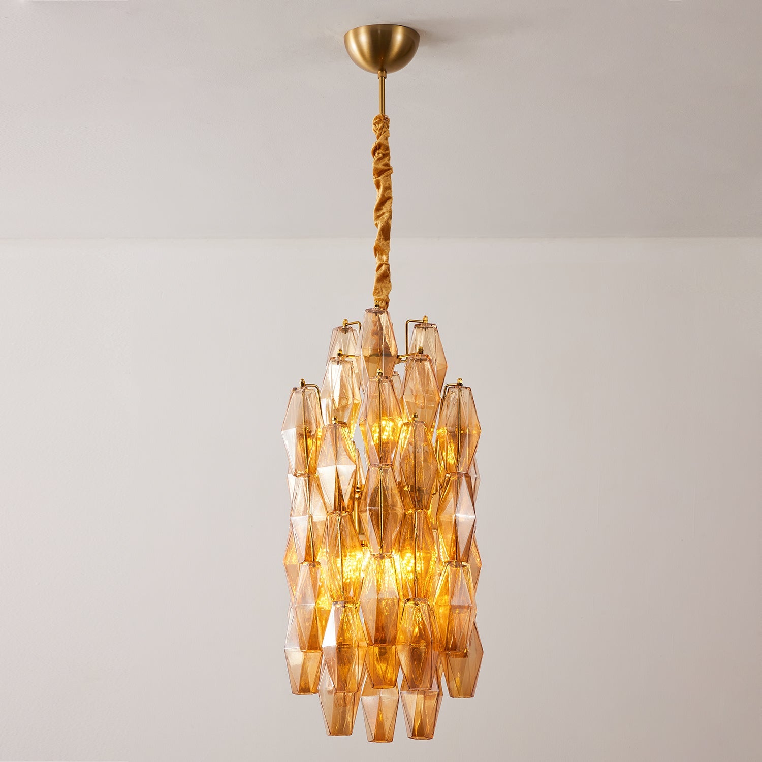 Velthra Pendant Lamp with Faceted Glass Cascade - Letslighting