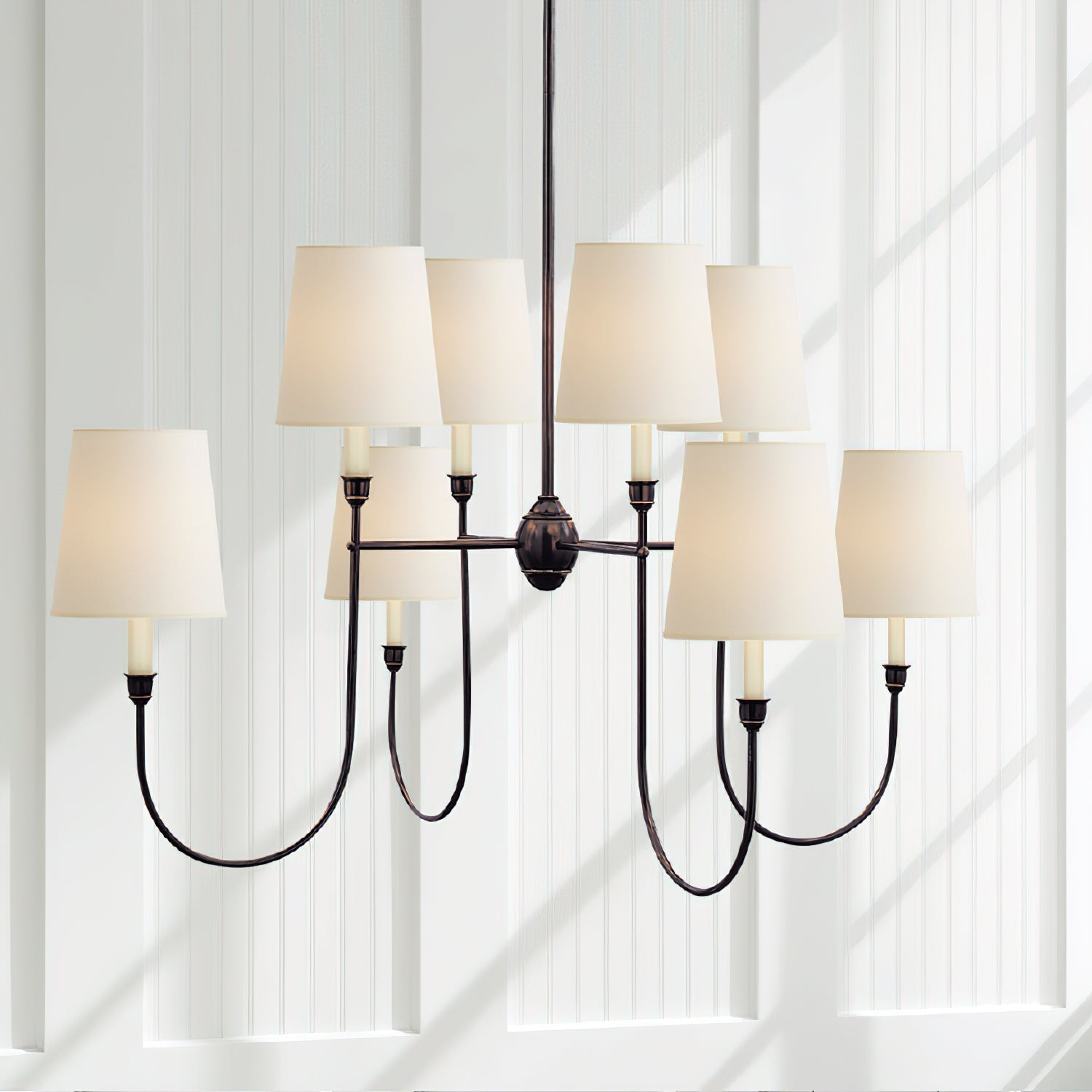 Silva  Chandelier Luxury Brass Fabric