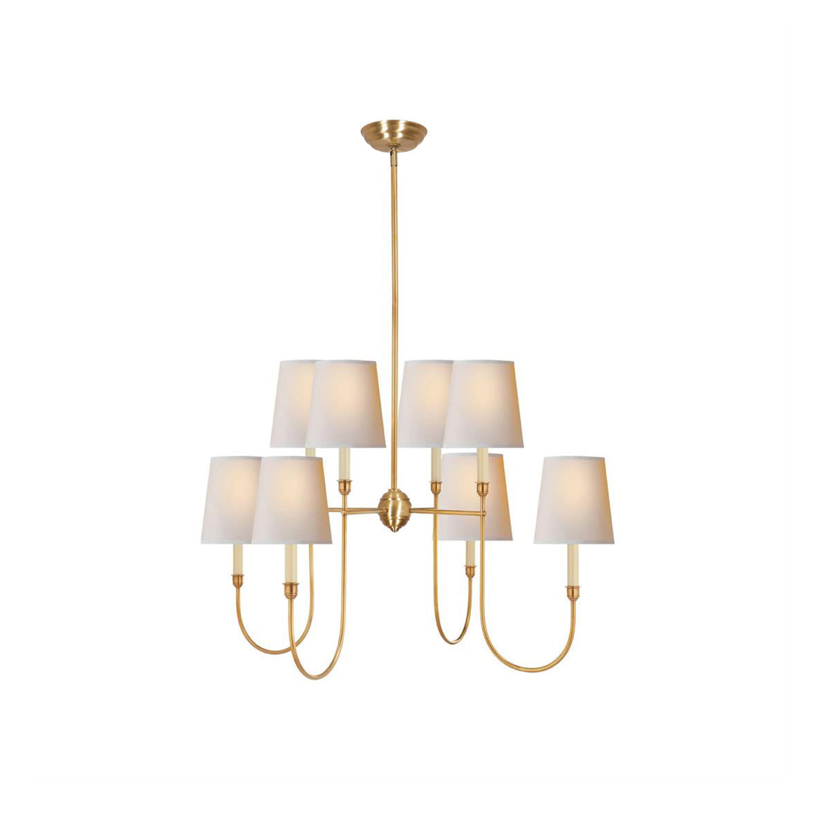 Silva  Chandelier Luxury Brass Fabric
