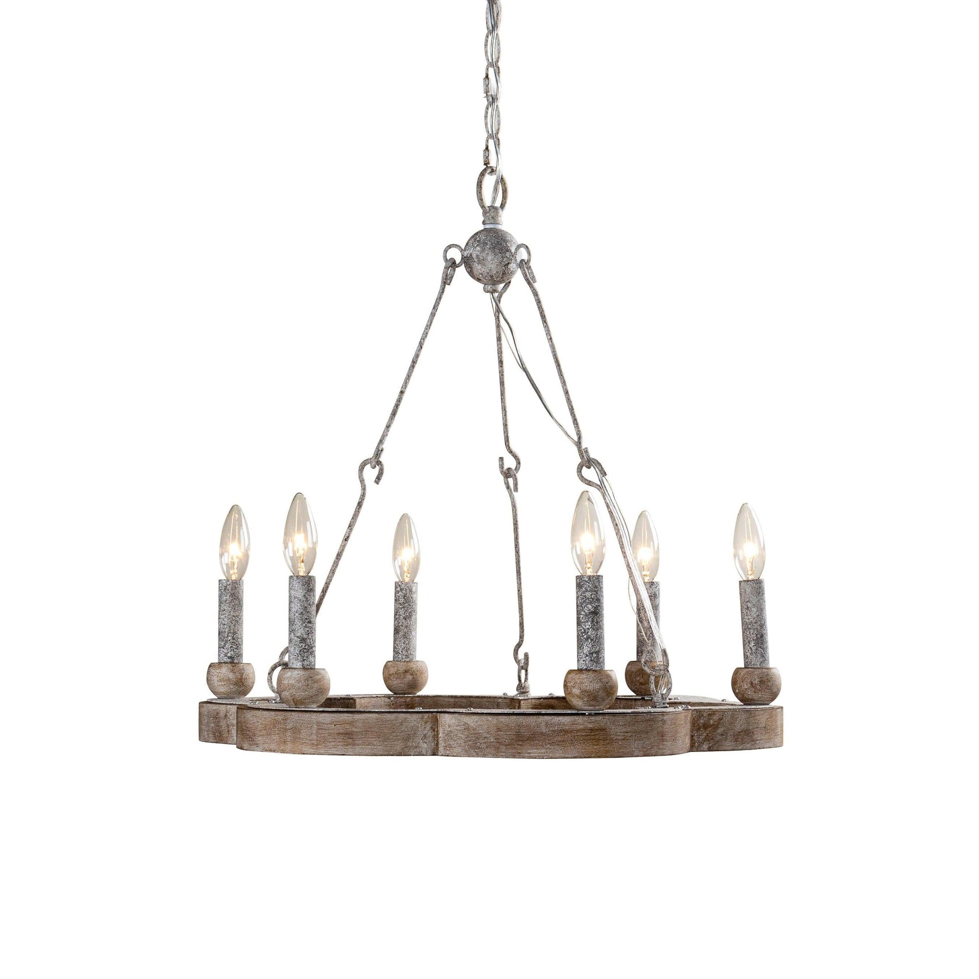 Mysilora Vintage Industrial Wheel Wood Chandelier - Letslighting