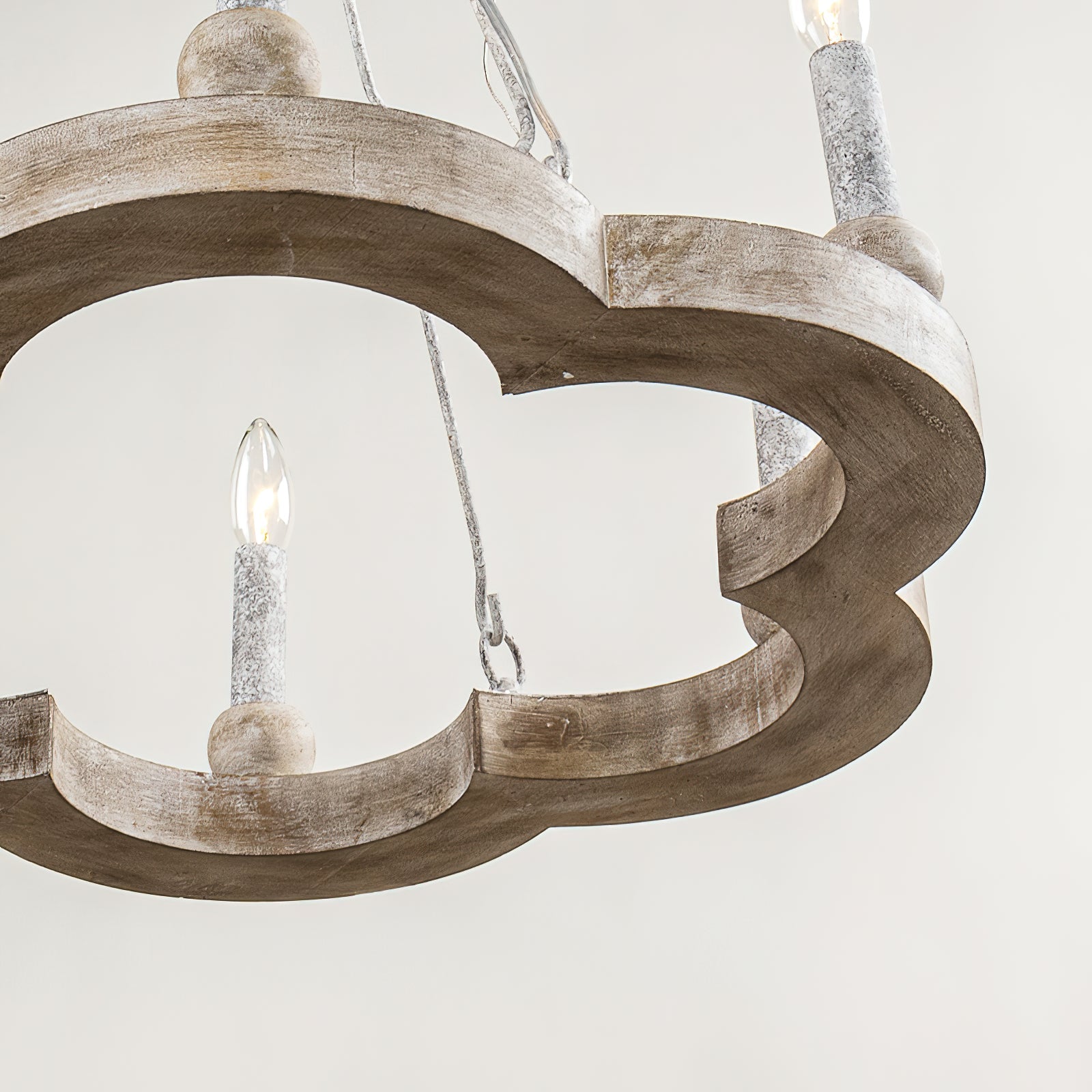 Mysilora Vintage Industrial Wheel Wood Chandelier - Letslighting
