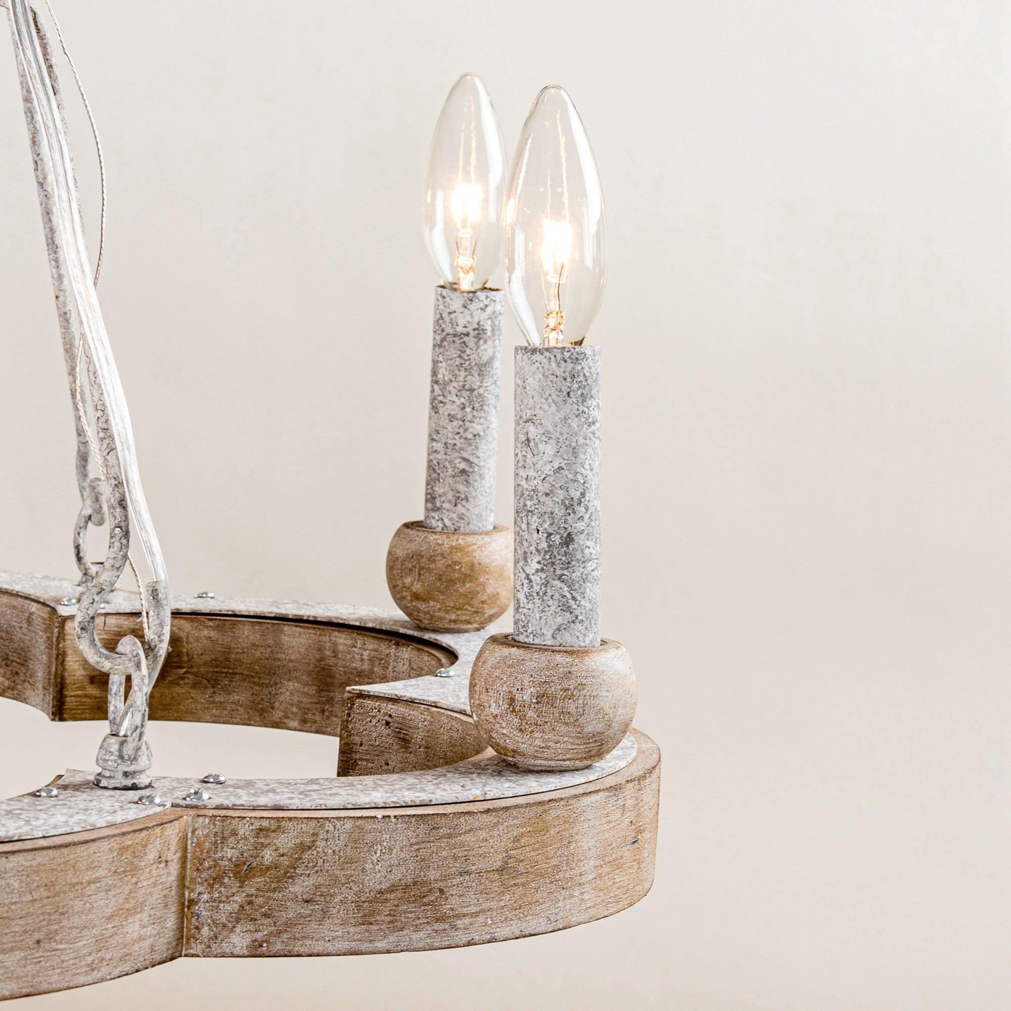 Mysilora Vintage Industrial Wheel Wood Chandelier - Letslighting