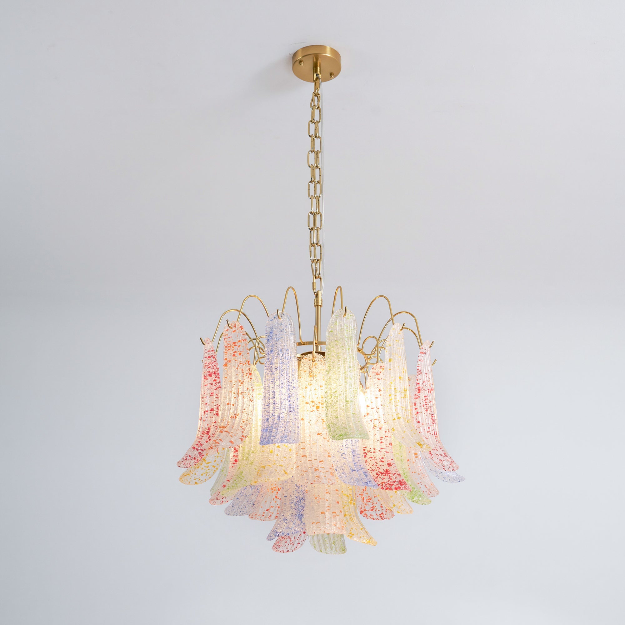 Chandelier Glass Petals Frame Colorful Artistic Ambience - Letslighting