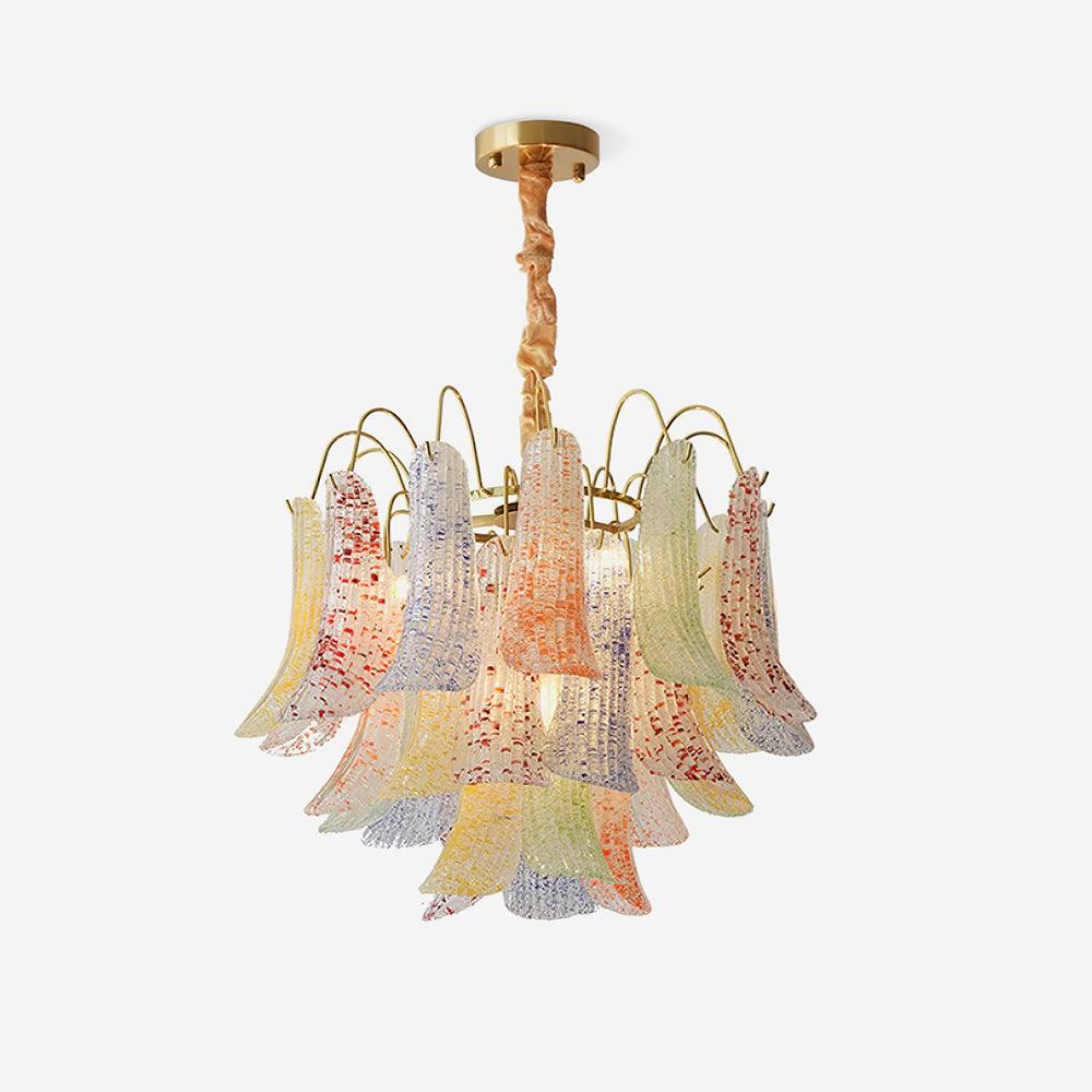 Chandelier Glass Petals Frame Colorful Artistic Ambience - Letslighting