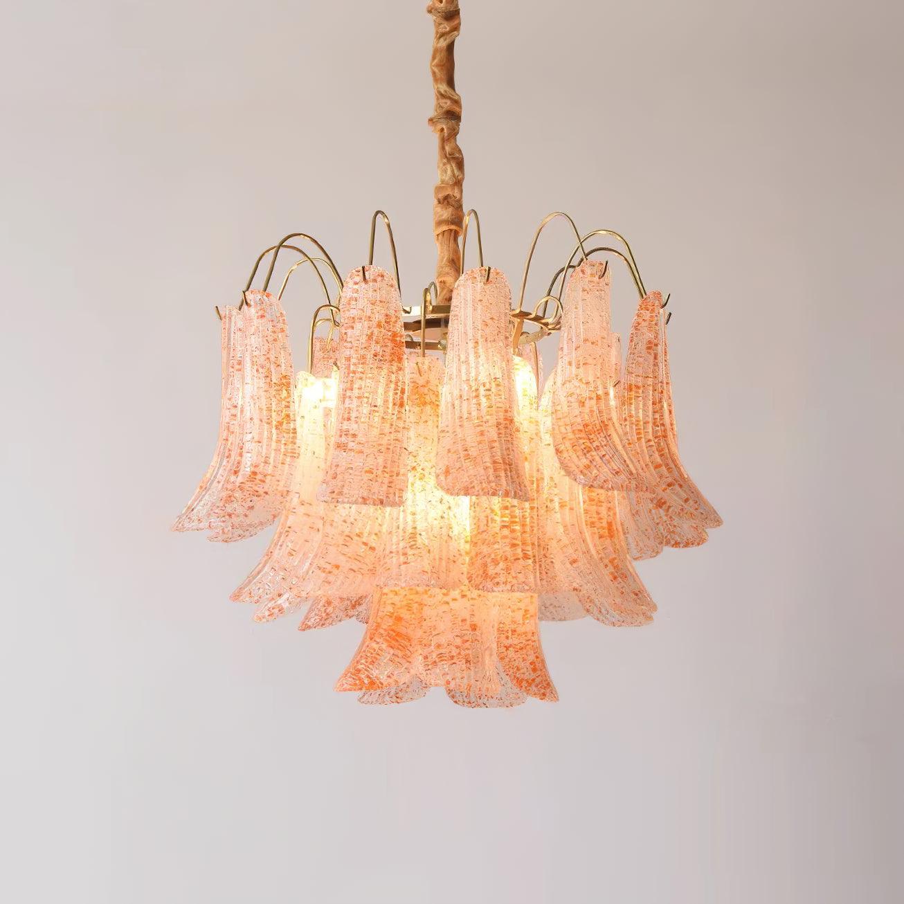 Chandelier Glass Petals Frame Colorful Artistic Ambience - Letslighting