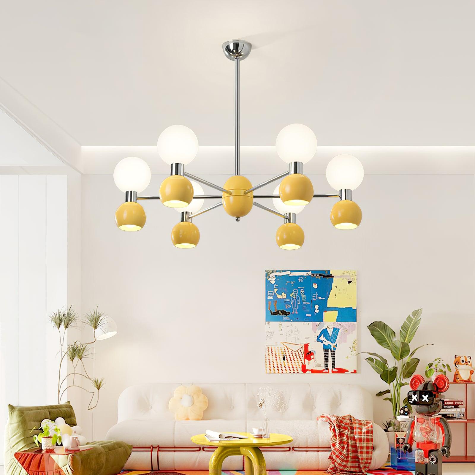 Vera Bicolor Chandelier Glass Elegant - Letslighting