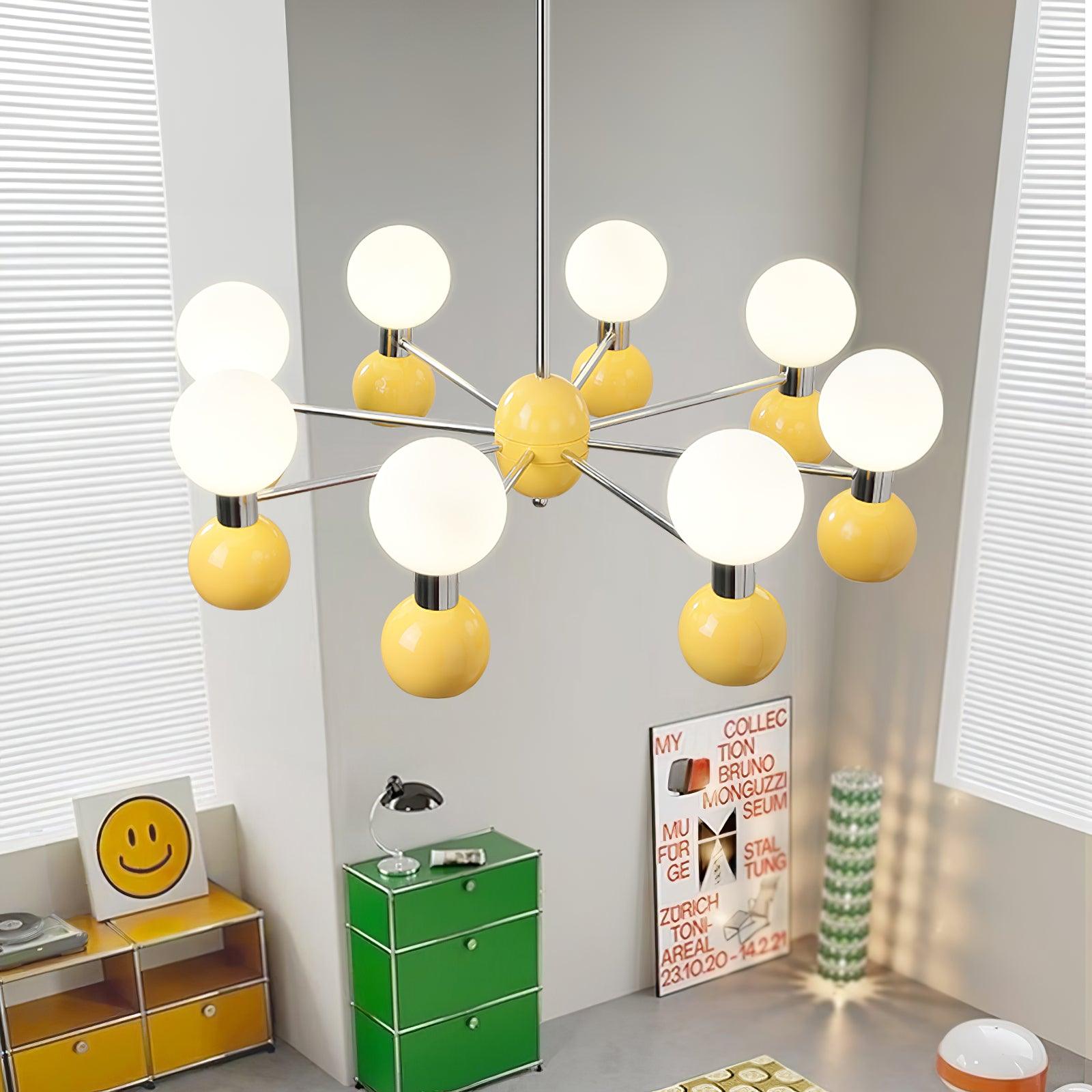 Vera Bicolor Chandelier Glass Elegant - Letslighting
