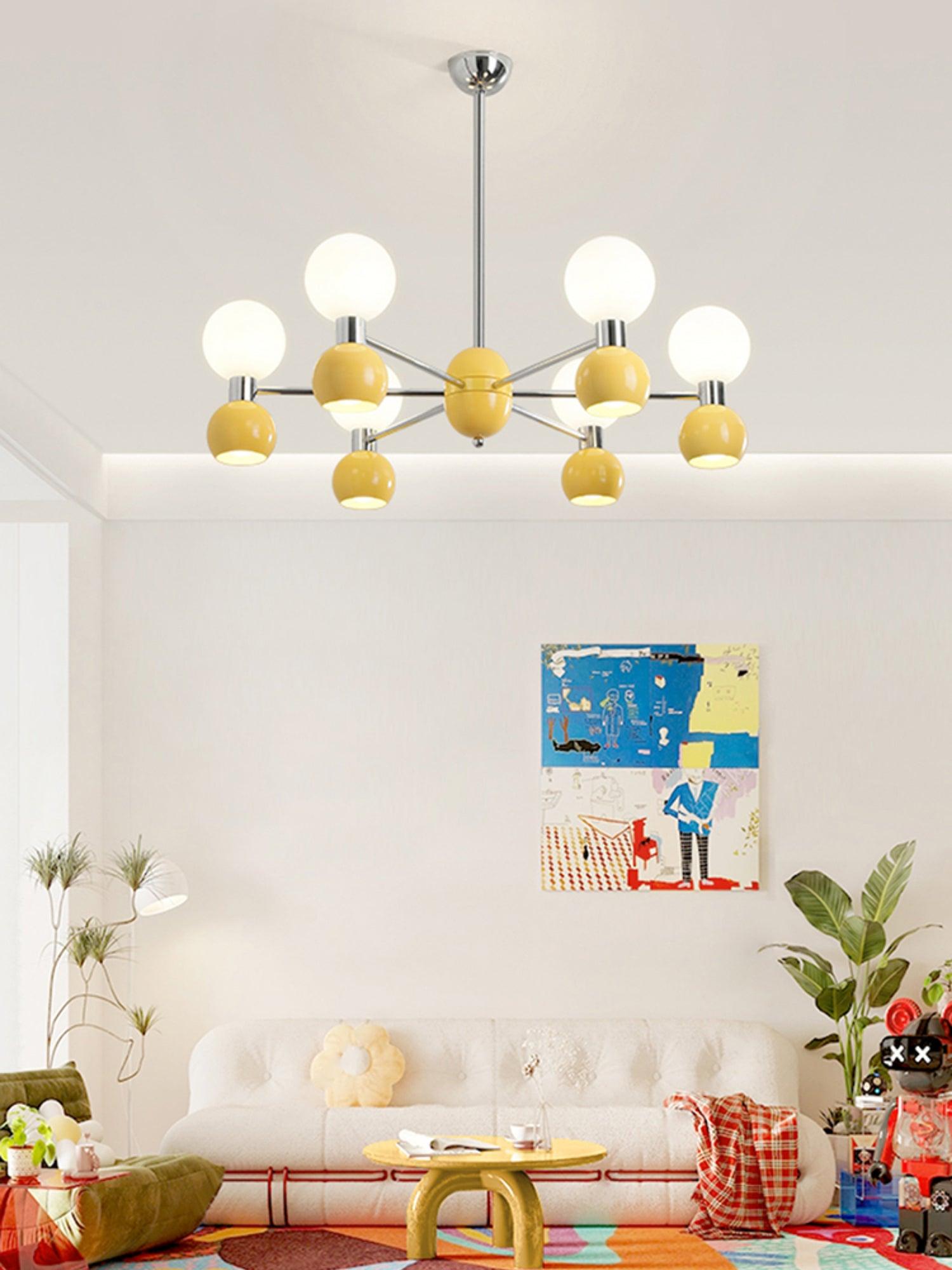 Vera Chandelier Bicolor Glass Orbs - Letslighting