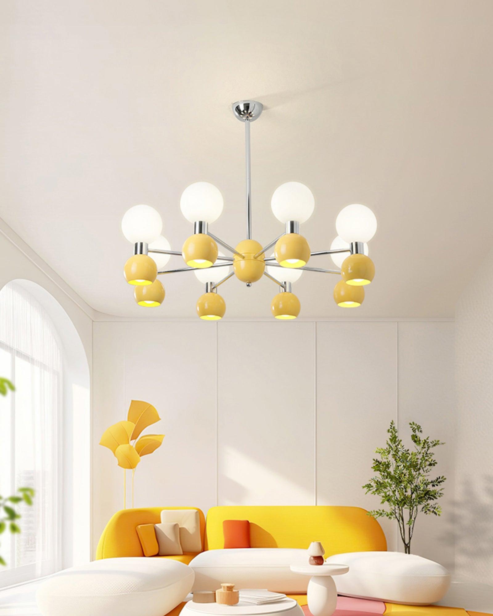 Vera Chandelier Bicolor Glass Orbs - Letslighting