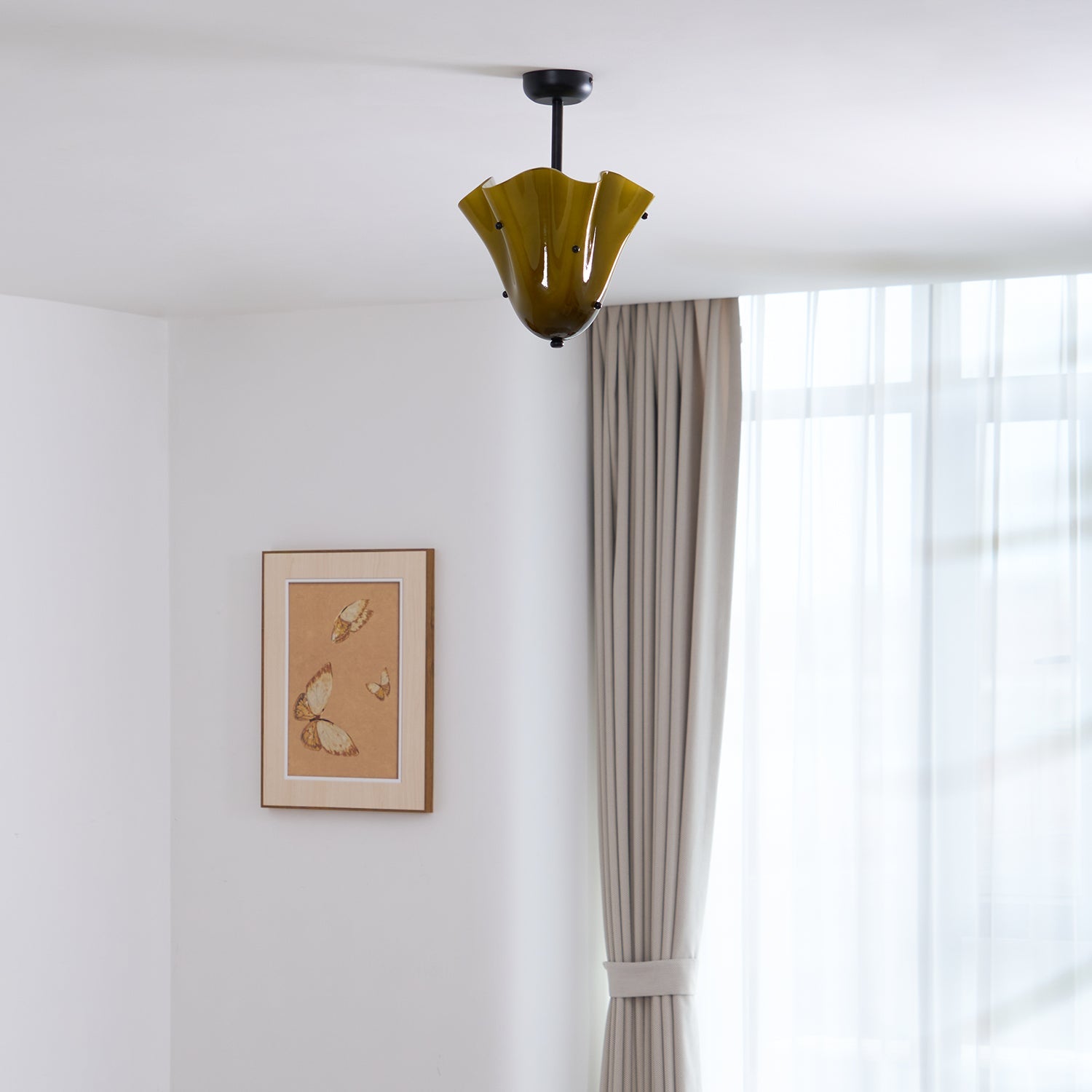 Eldis Murano Glass Semi Flush Ceiling Lamp - Letslighting