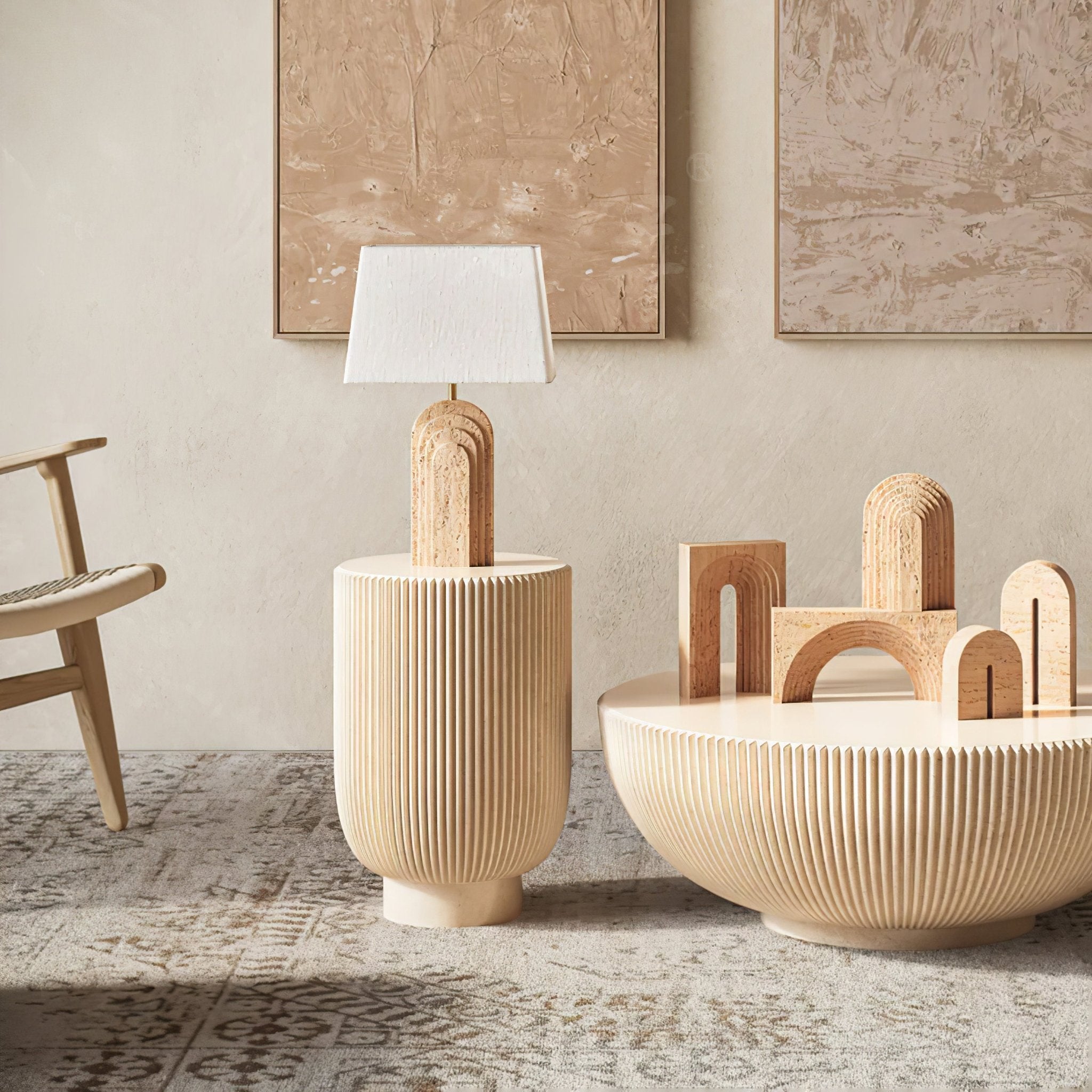 Livia Travertine Table Lamp - Letslighting