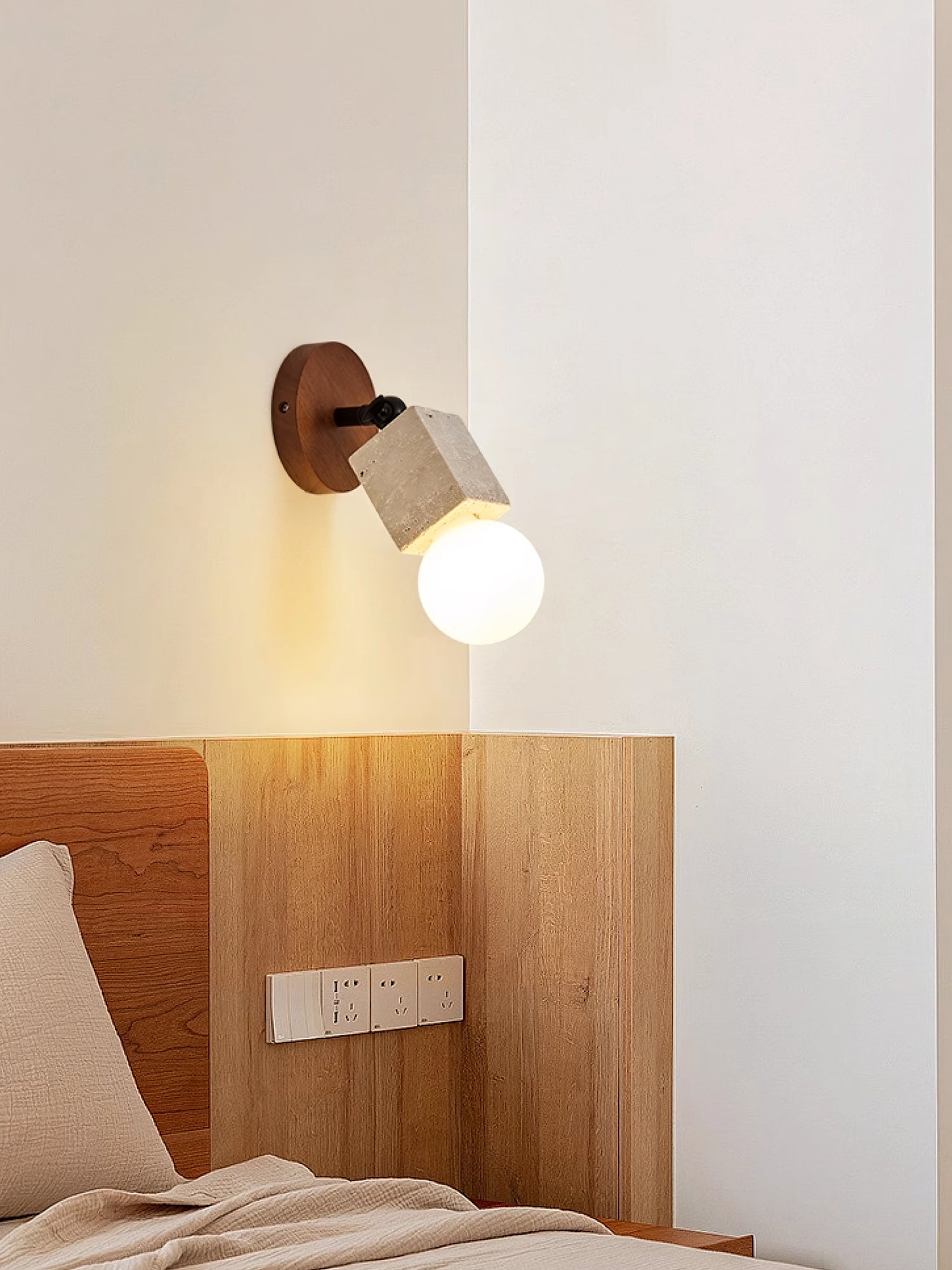 Cesilyra Swivel Cylinder Travertine Wall Light - Letslighting