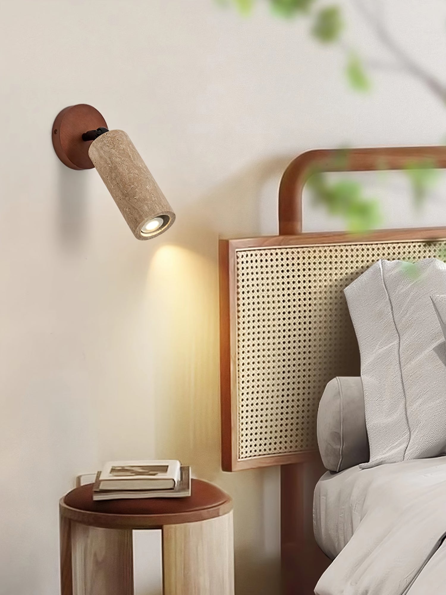 Zarinila Cylindrical-Tube Travertine Wall Light SEO Title - Letslighting